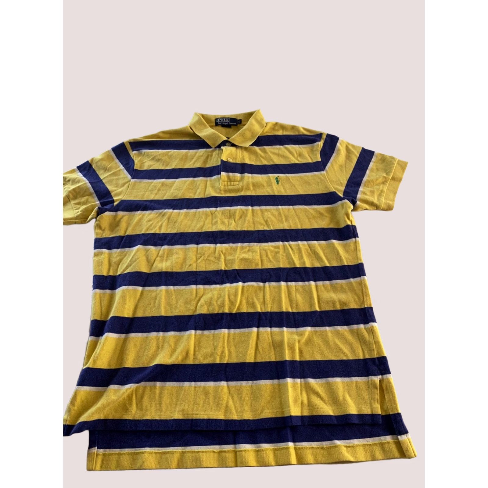 Ralph Lauren Ralph Lauren Polo Shirt Blue Stripe Green Pony Large L Mens Size US L / EU 52-54 / 3 - 1 Thumbnail