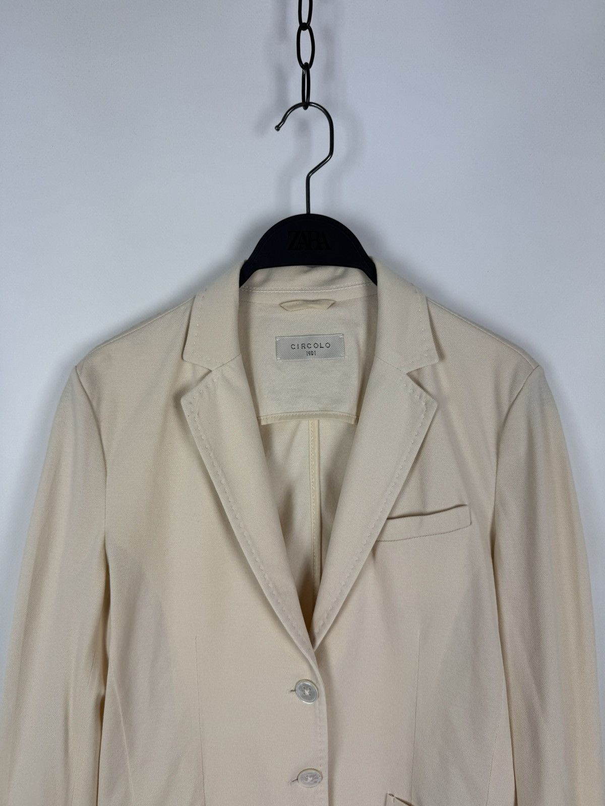 Circolo 1901 Circolo 1901 Cotton Lightweight Beige Women’s Blazer Jacket Size M / US 6-8 / IT 42-44 - 3 Thumbnail