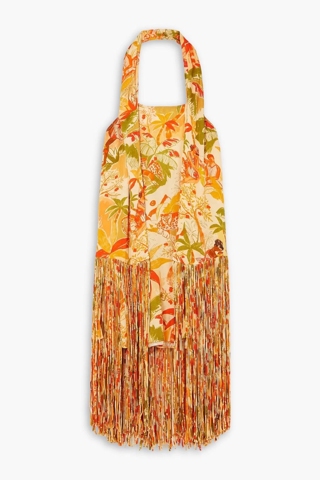 Farm Rio FARM RIO Leopard Forest Sand printed crepe halterneck Dress Size M / US 6-8 / IT 42-44 - 5 Thumbnail