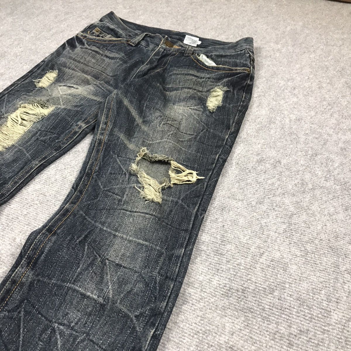 Japanese Brand FLARE🔥RIPPED DISTRESSED JAPANESE STYLE DENIM PANTS 154 Size US 28 / EU 44 - 4 Thumbnail