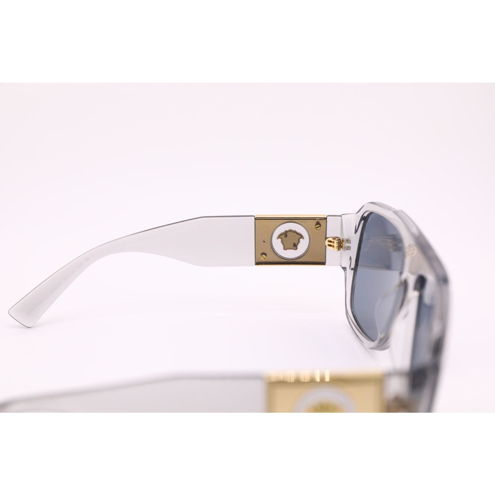 Versace Macy's Aviator Sunglasses Transparent Dark Blue Lens