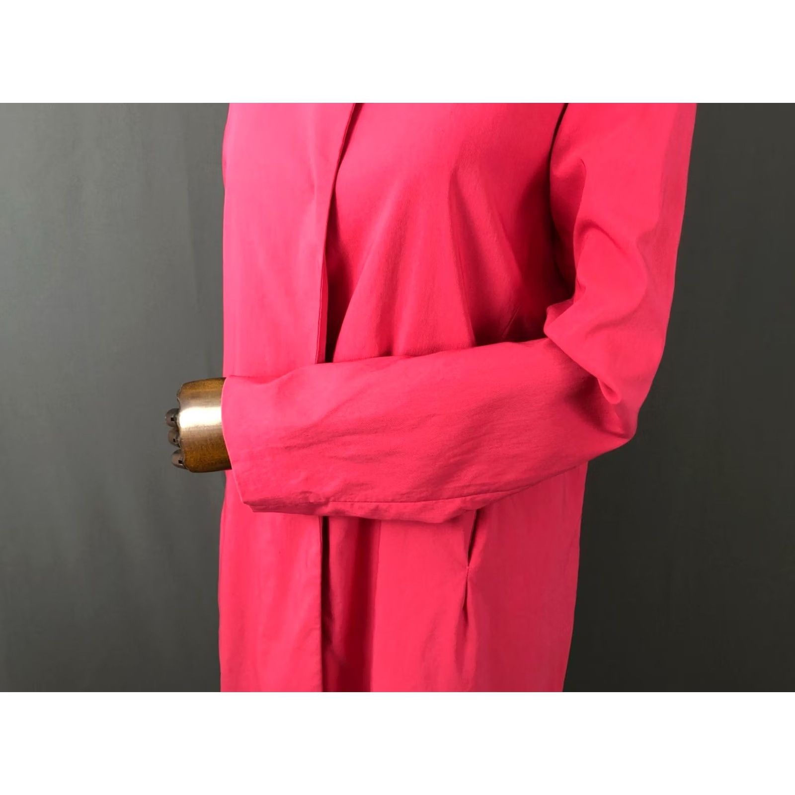 Neiman Marcus Neiman Marcus Trench Coat Womens Size 8 Pink Rayon Single-Breasted Mid-Length Long Sleeve Casual Dressy Size M / US 6-8 / IT 42-44 - 6 Thumbnail