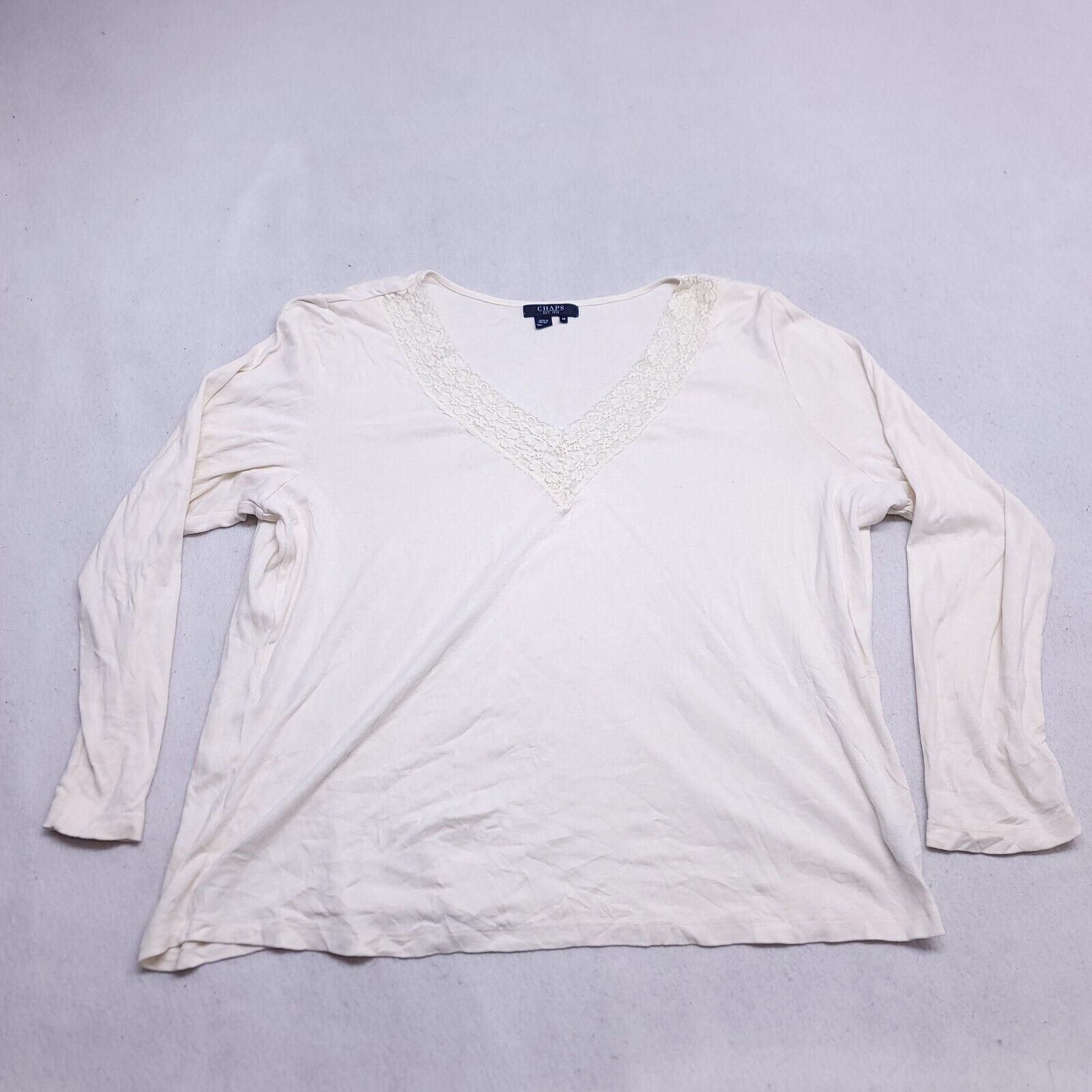 Chaps Chaps Long Sleeve Pullover T Shirt Womens Size 3X Yellow Size 3XL / US 20-22 - 2 Thumbnail