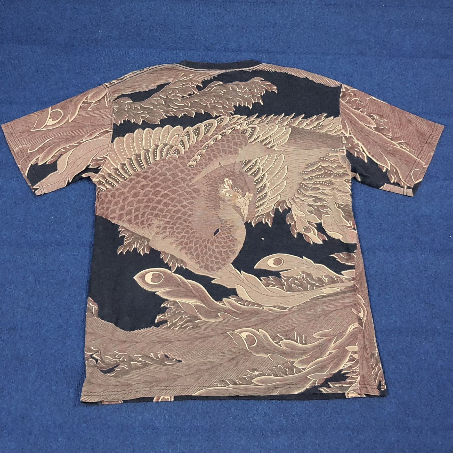 Japanese Brand Vintage Ryuzakura Japan Phoenix Sukajan Style Tshirt C276N25 Size US L / EU 52-54 / 3 - 3 Thumbnail