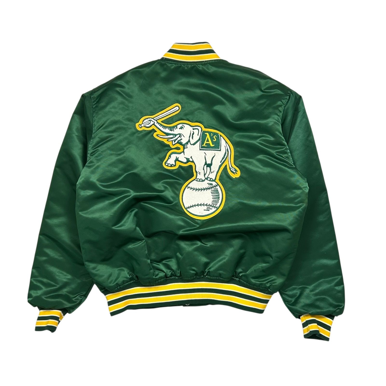 MLB VTG 90s OAKLAND ATHLETICS A's STARTER SATIN JACKET BIG LOGO Size US L / EU 52-54 / 3 - 1 Thumbnail