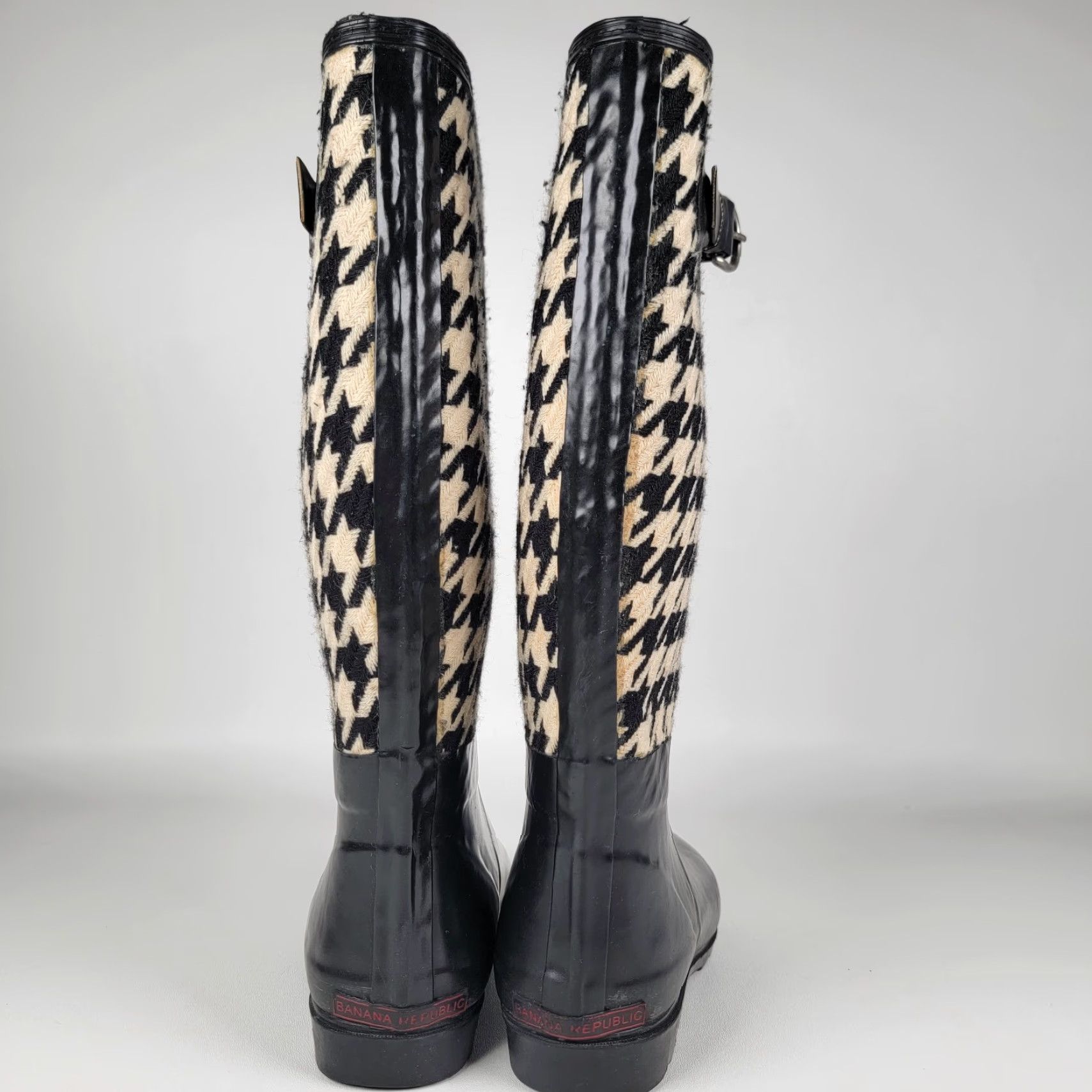 Banana Republic VINTAGE Banana Republic Houndstooth Woman's Boots 9M Waterproof Insulated Black White Womens Rain Boot Size US 9 / IT 39 - 7 Thumbnail