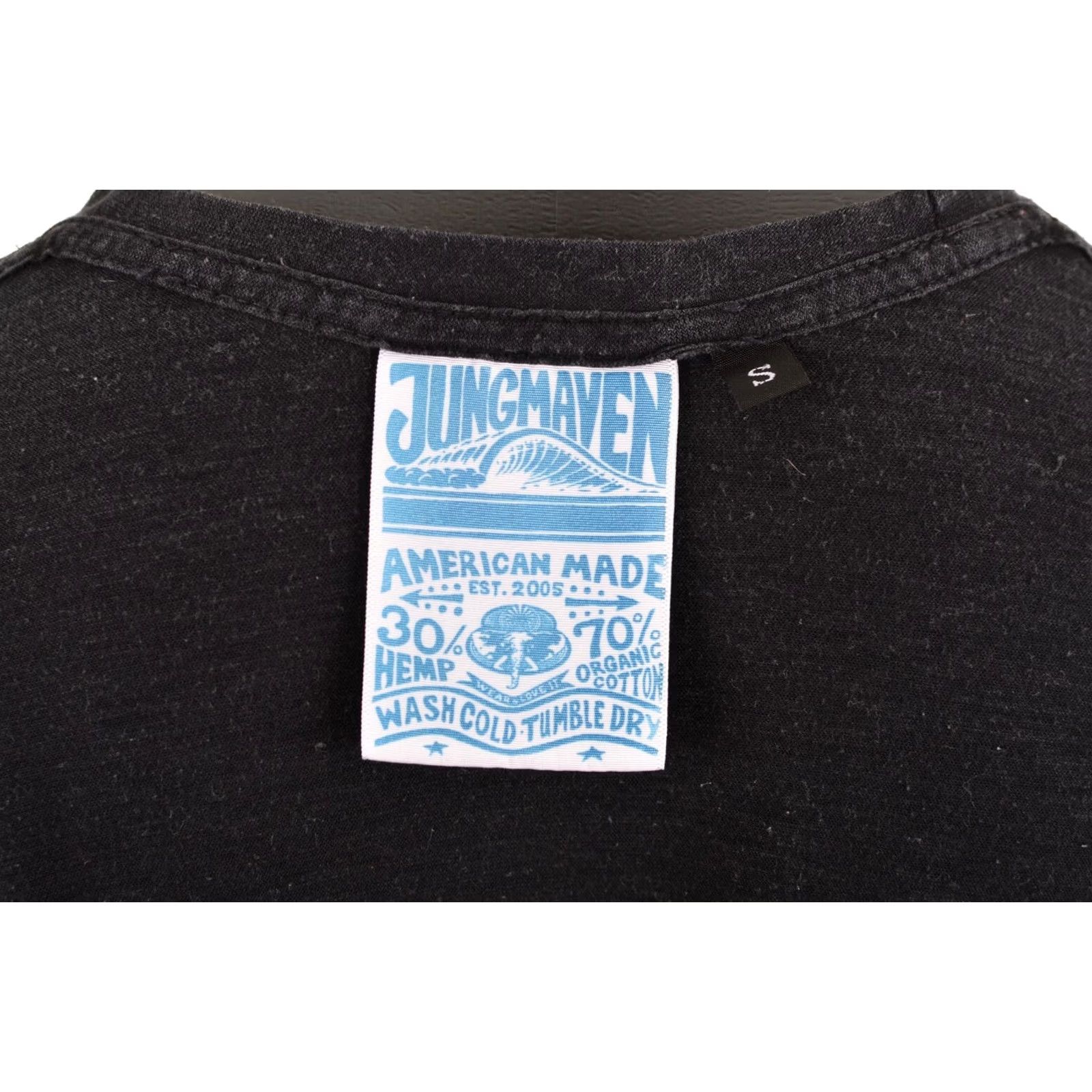 Jungmaven Jungmaven Hemp Organic Cotton Blend Black Short Sleeve T-Shirt Made in USA Sz S Mens Shirt Size US S / EU 44-46 / 1 - 5 Thumbnail