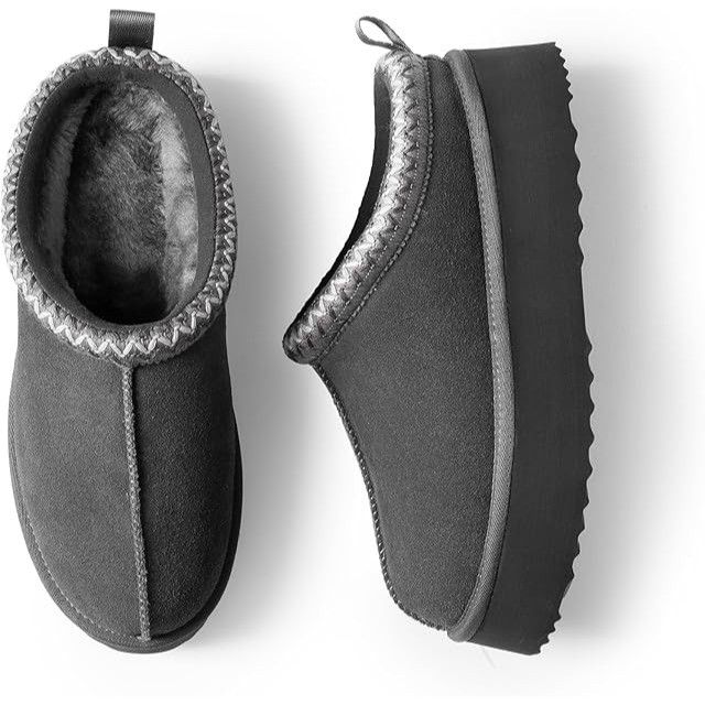Other Grey Size 9.5 Women's Slippers Platform Mini Boots Faux Fur Size US 9.5 / IT 39.5 - 3 Thumbnail