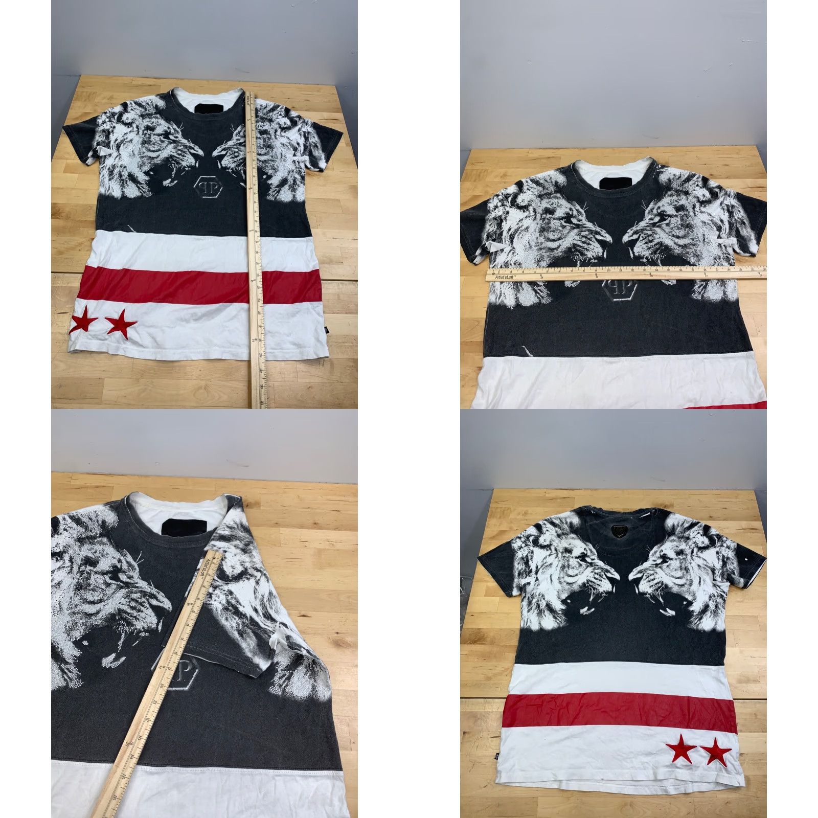 Philipp Plein Philipp Plein Shirt Men M Lions Rhinestone Logo Short Sleeve Crew Neck Multicolor Logo T-Shirt Mens Size US M / EU 48-50 / 2 - 8 Thumbnail