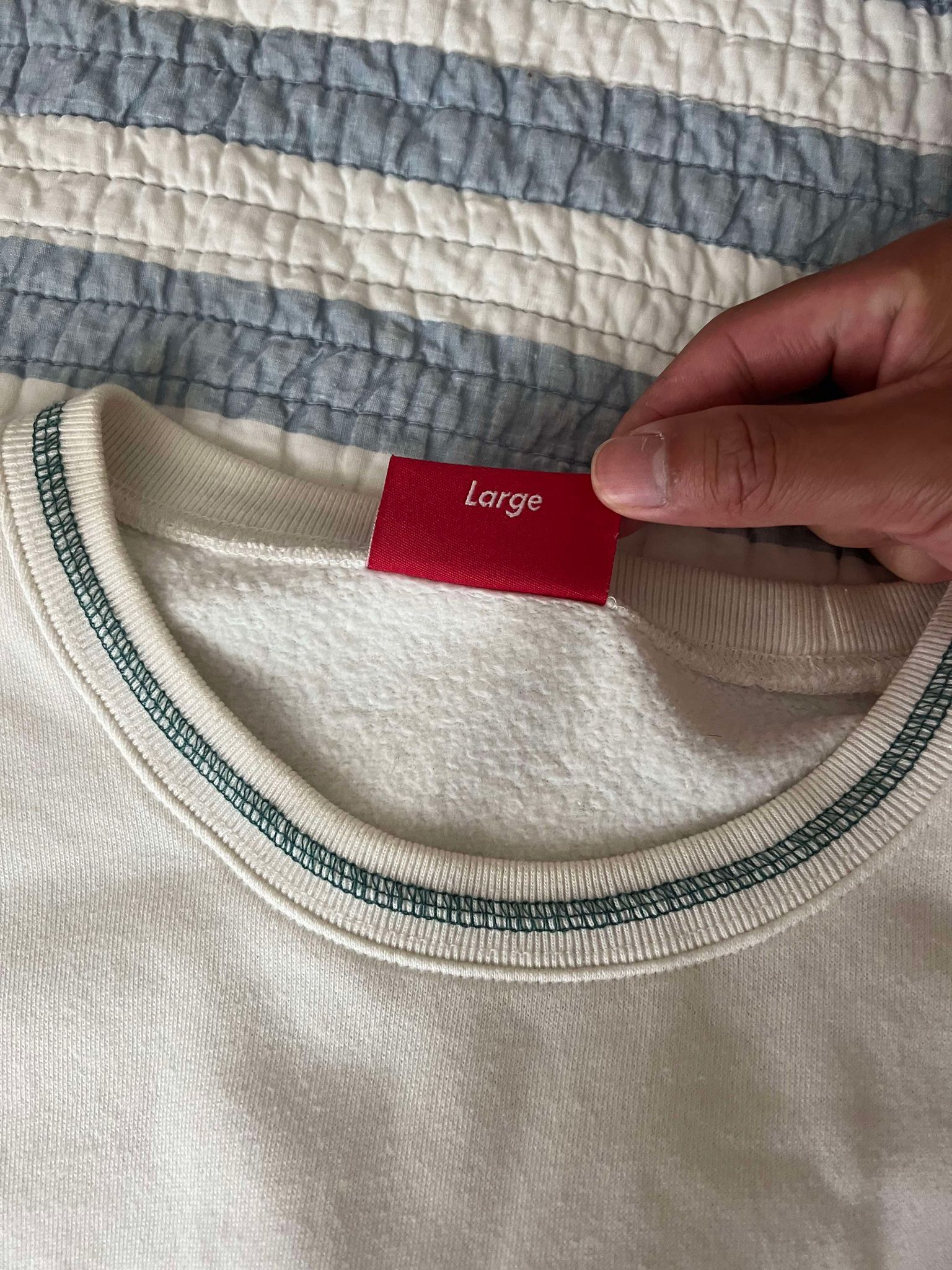 Supreme Supreme Center Stripe Crewneck Size US L / EU 52-54 / 3 - 7 Thumbnail