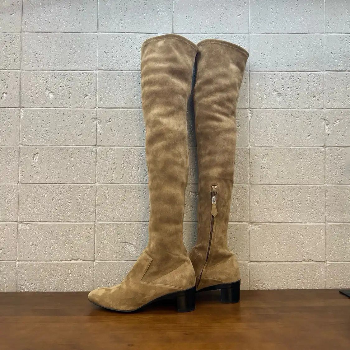 Hermes Hermes grey suede Women's knee-high boots 36.5 Size US 6.5 / IT 36.5 - 1 Thumbnail