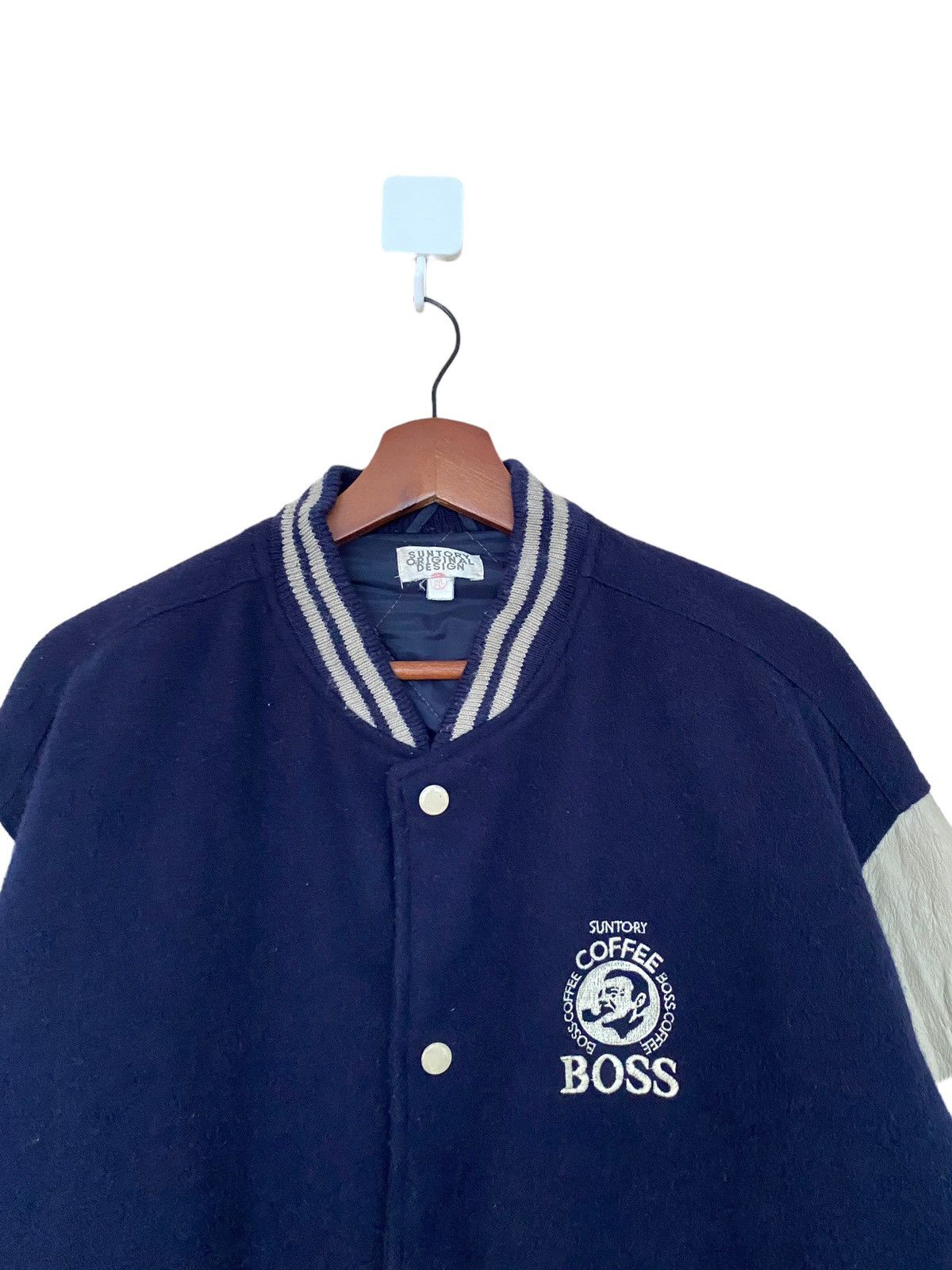 Japanese Brand Vintage Brand Suntory Coffee Wool Leather Varsity 1990s Size US L / EU 52-54 / 3 - 8 Thumbnail