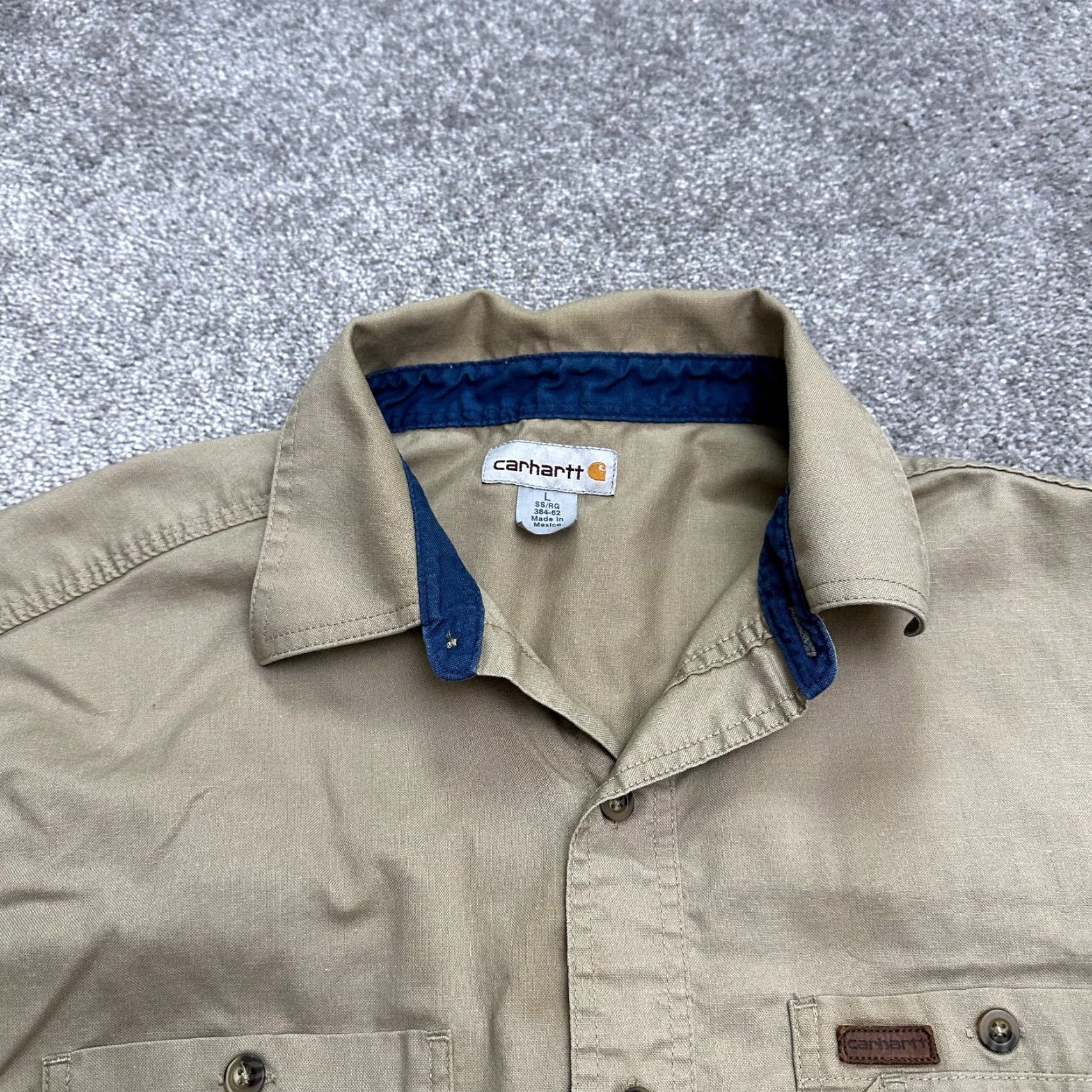 Carhartt VINTAGE Carhartt Button-Down Shirt Mens Large Brown Short Sleeve Cotton Casual Pocket Size US L / EU 52-54 / 3 - 3 Thumbnail