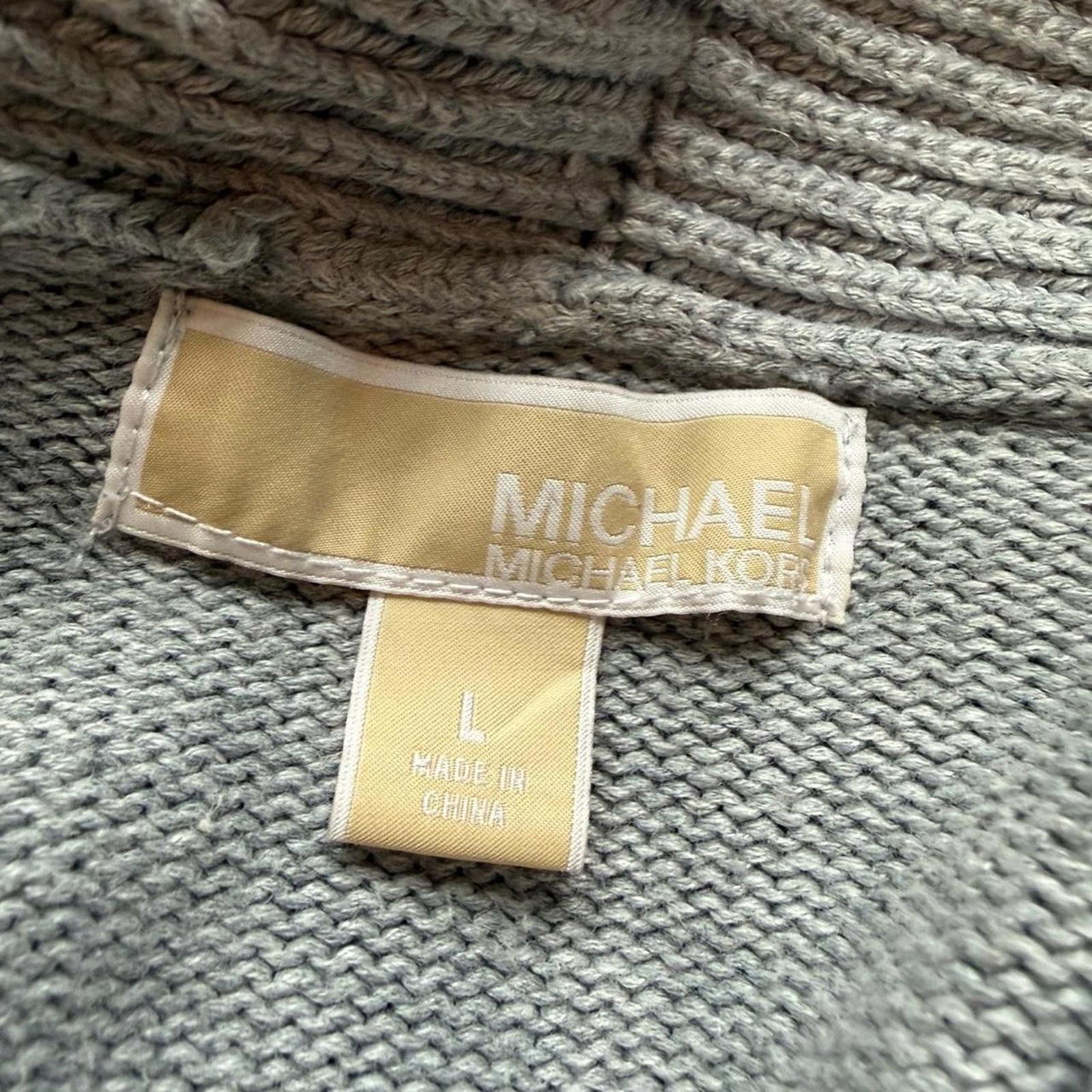 Michael Kors Michael Kors Grey Knit Belted Cardigan Size L Size L / US 10 / IT 46 - 3 Thumbnail