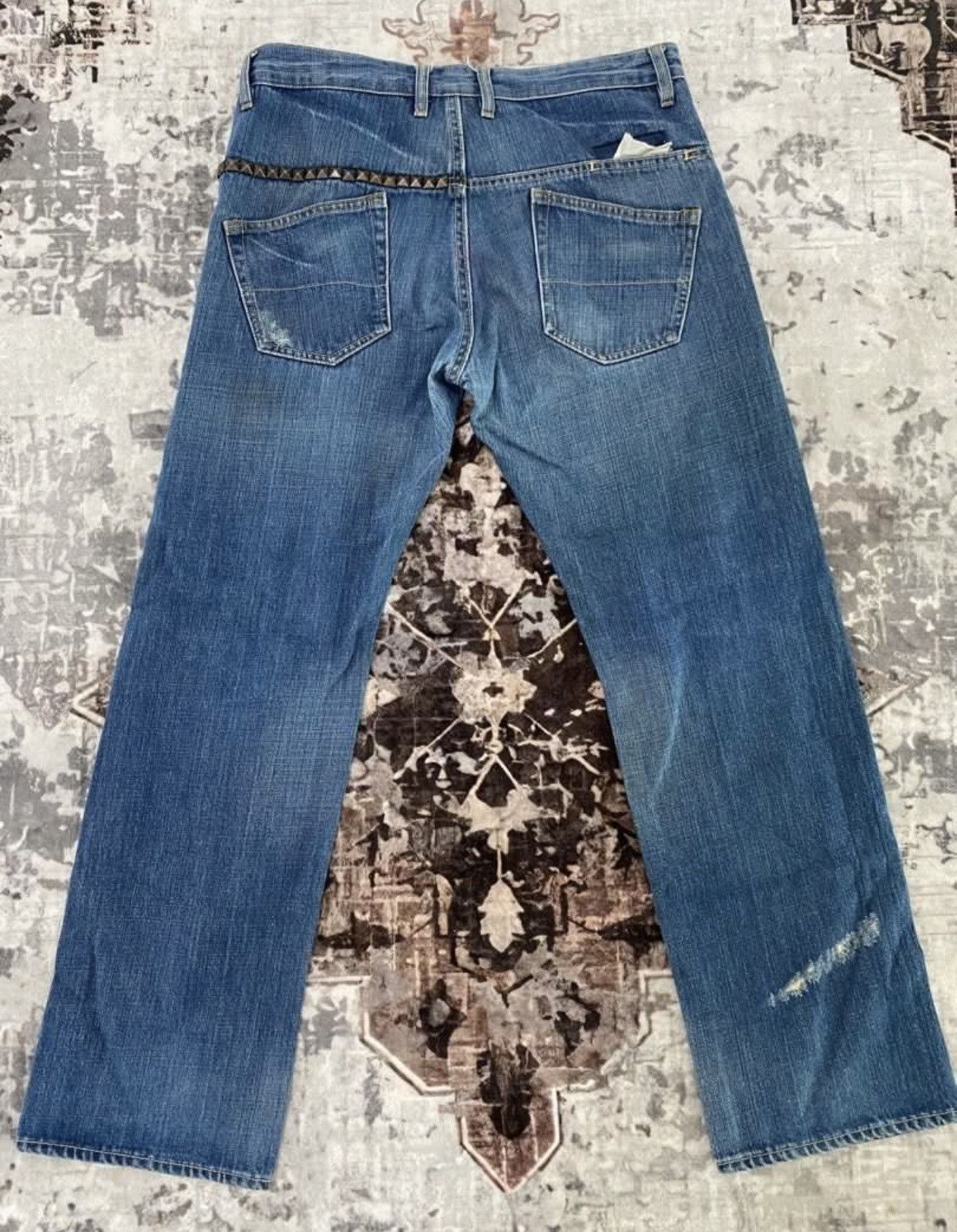 Fiberops Fiberops Shityeah Studded Blue Jeans punk Vintage 2000s Size US 36 / EU 52 - 2 Thumbnail