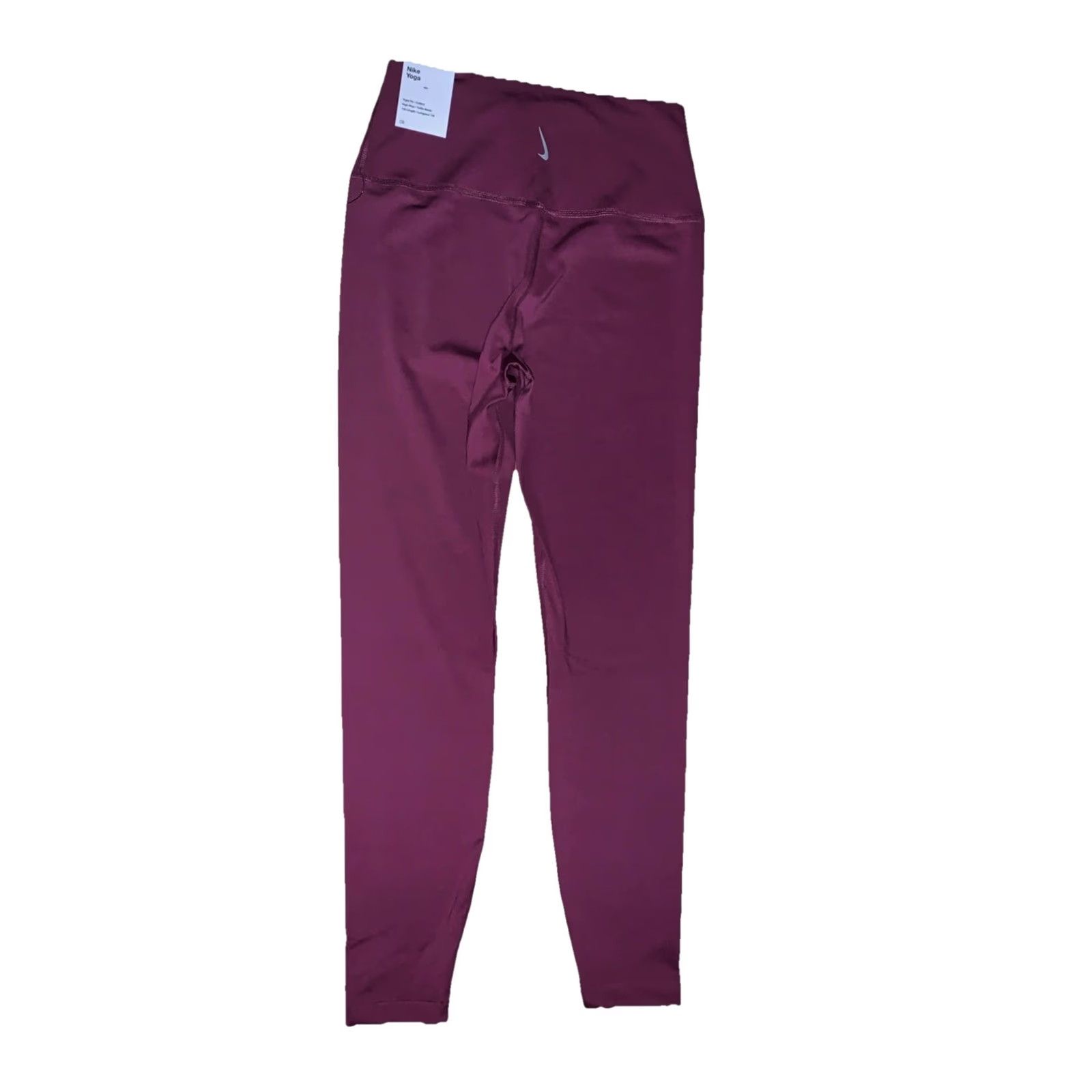 Nike Nike Dri-FIT Yoga Leggings Cropped 7/8 High Rise Slim Womens M Berry Size 32" / US 10 / IT 46 - 3 Thumbnail