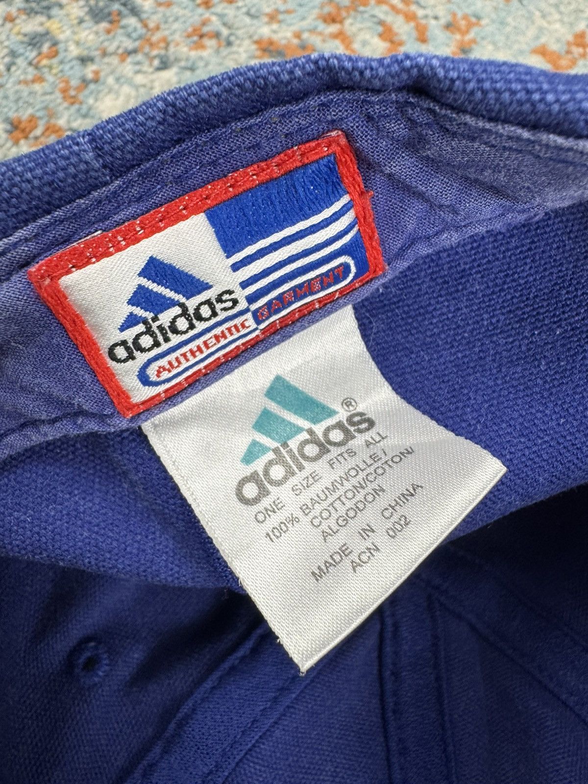 Adidas × Vintage Vintage 90s Adidas yellow navy crazy raver style hat cap Size ONE SIZE - 7 Thumbnail