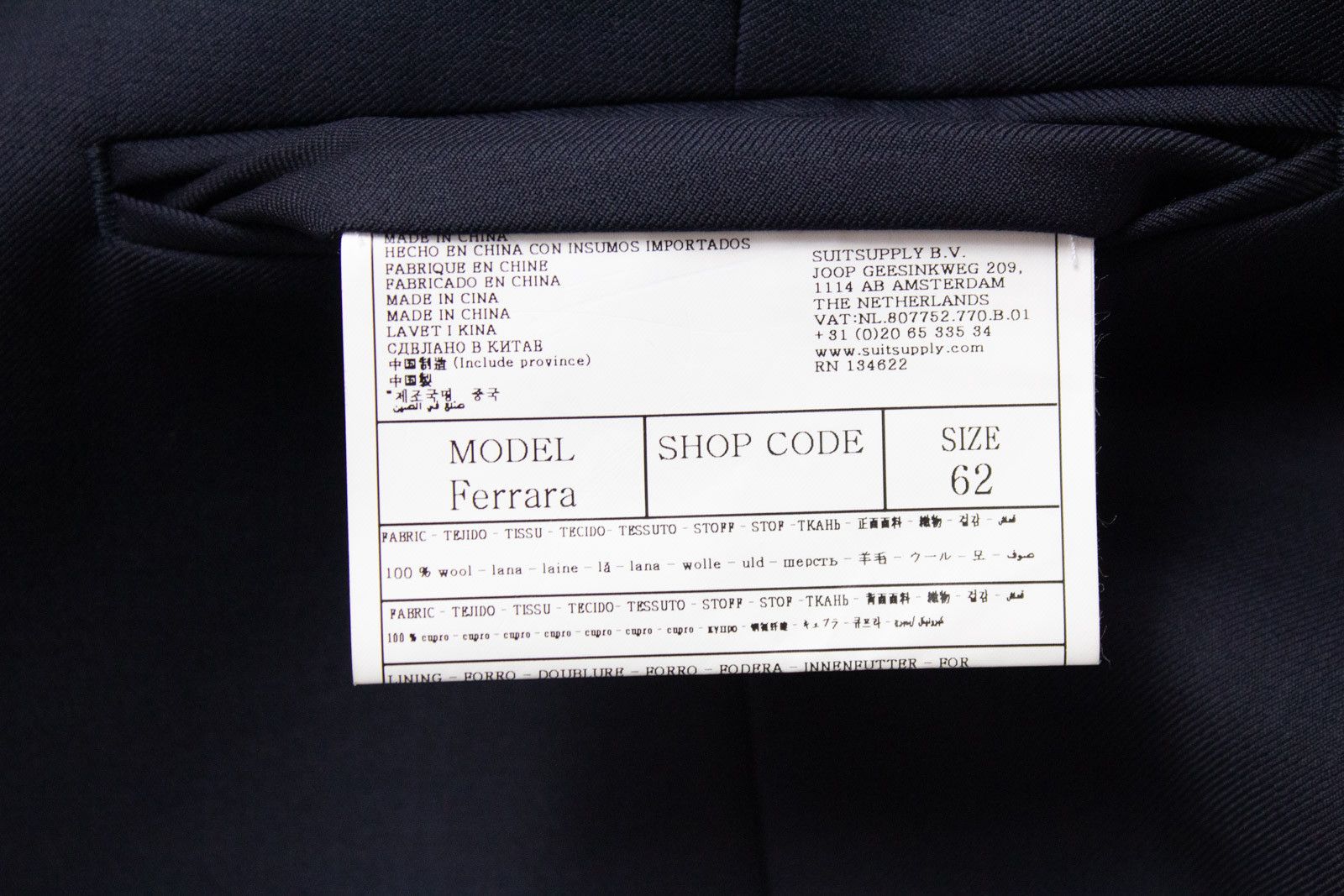 Suitsupply SUITSUPPLY La Spalla Ferrara Men's UK 52L / UK 52 / UK 50L Size 52R - 11 Thumbnail