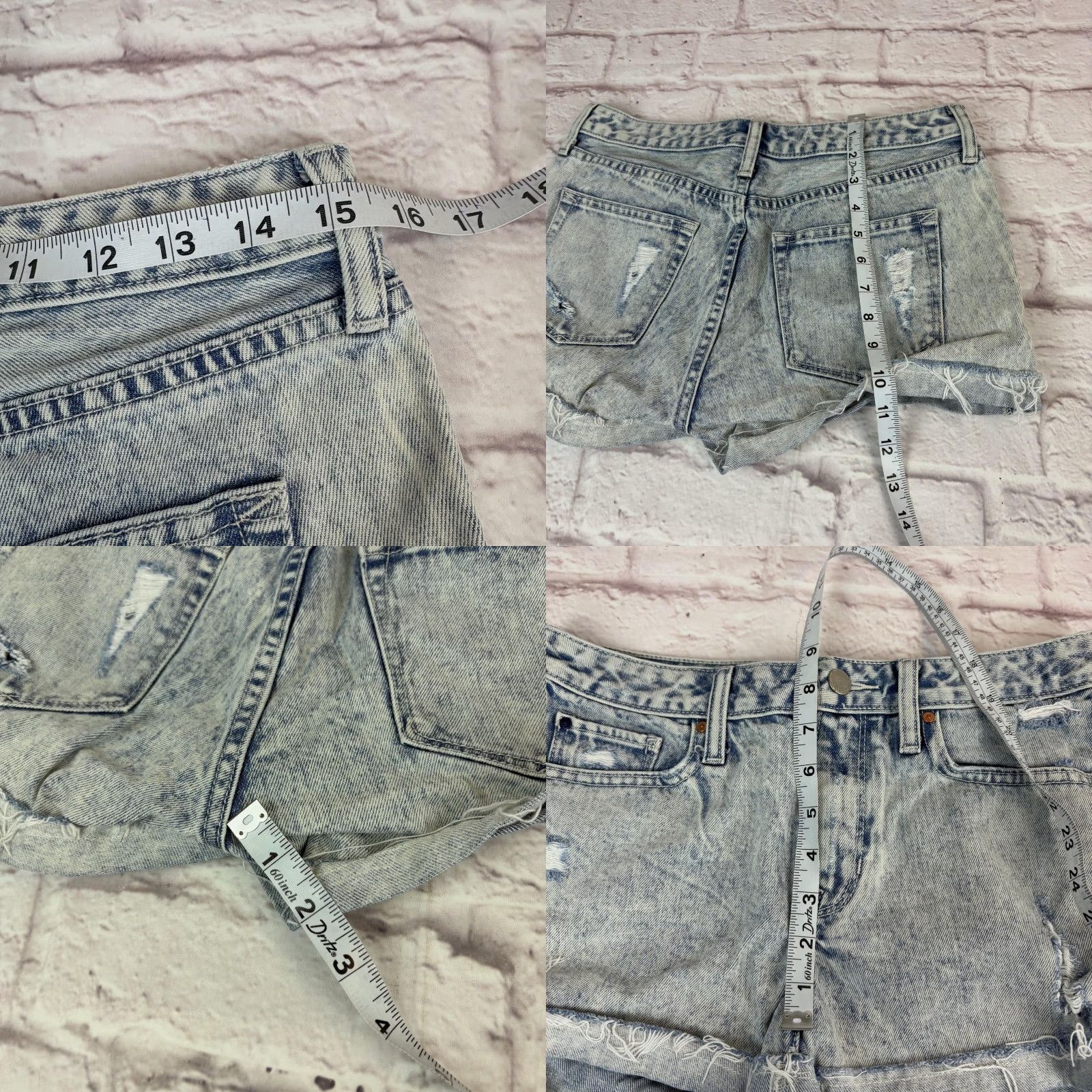 Gap Gap 1969 Denim Shorts Womens 27 Blue Slim Cut-Off Distressed Frayed Raw Hem Varied? Size 27" / US 4 / IT 40 - 8 Thumbnail