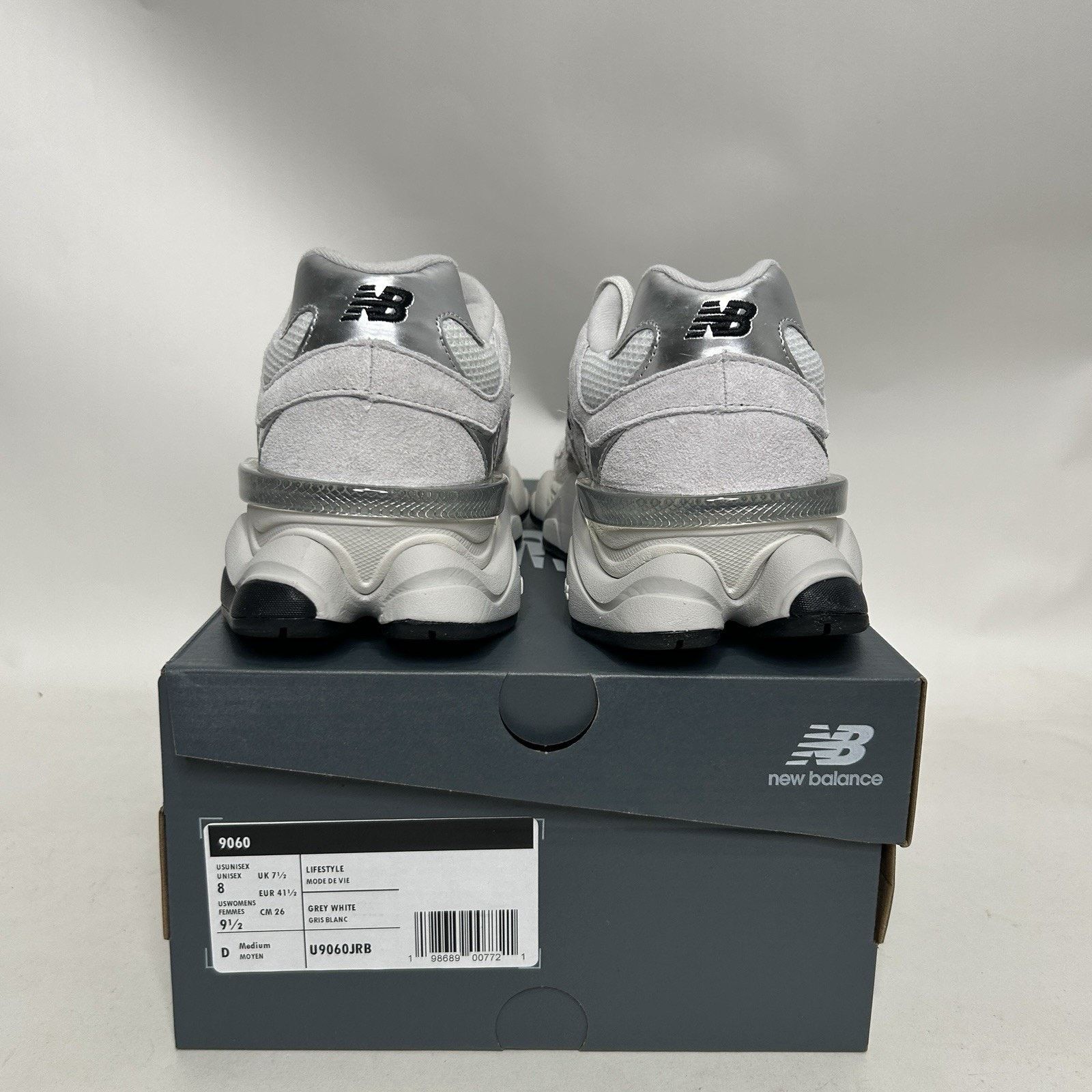 New Balance New Balance 9060 'White Black Metallic Silver' U9060JRB Size US 8 / EU 41 - 4 Thumbnail