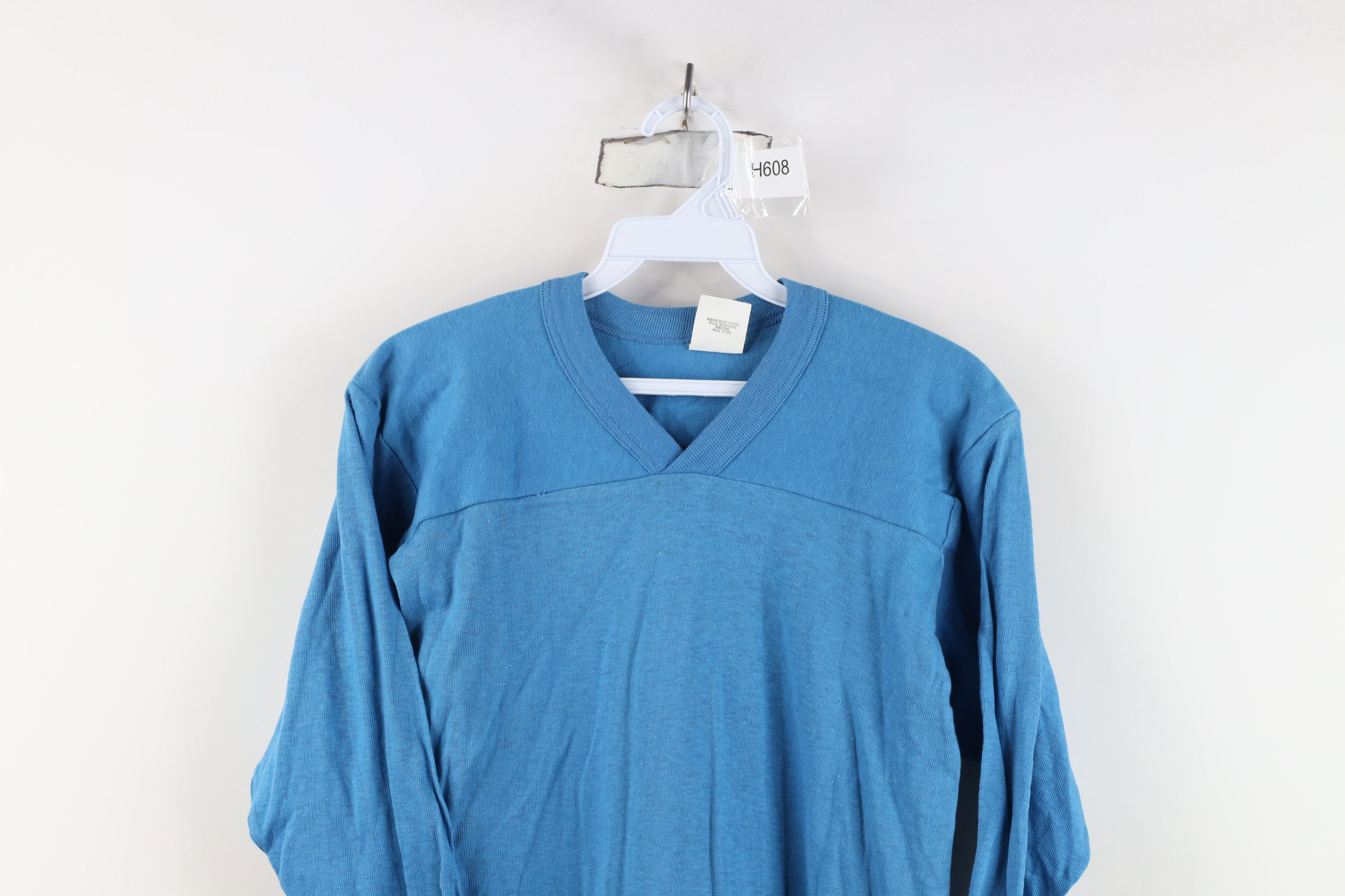 Vintage Vintage 60s 70s Cotton Knit Football Jersey T-Shirt Blue USA Size US S / EU 44-46 / 1 - 2 Thumbnail