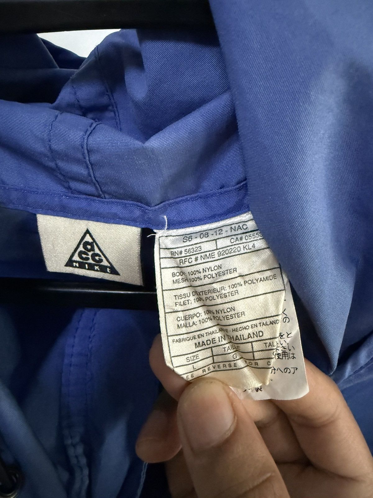 Nike ACG Nike ACG blue pullover anorak jacket black mesh pocket Size US L / EU 52-54 / 3 - 7 Thumbnail