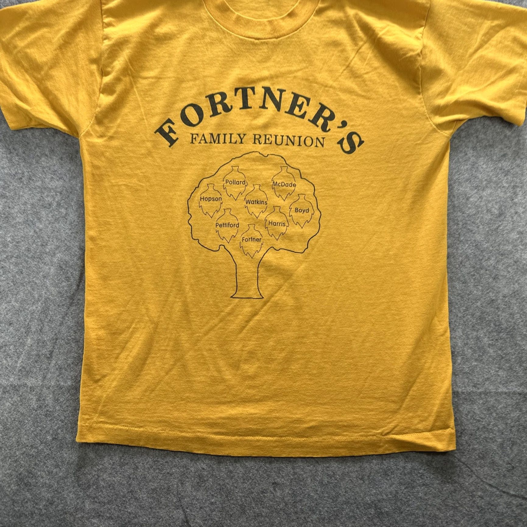 Fruit Of The Loom VINTAGE Fruit of the Loom Shirt Mens Large Yellow 90s Fortner Family Reunion Graphic Print Crew Neck Short Sleeve T-Shirt Mens Size US L / EU 52-54 / 3 - 3 Thumbnail