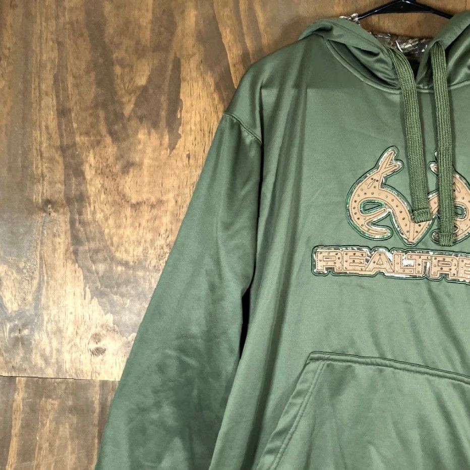 Realtree Realtree Buckhorn River Mens Sweatshirt Green Camo Hoodie Therma Fit XL Pullover Long Sleeve Winter Fall Size US XL / EU 56 / 4 - 4 Thumbnail