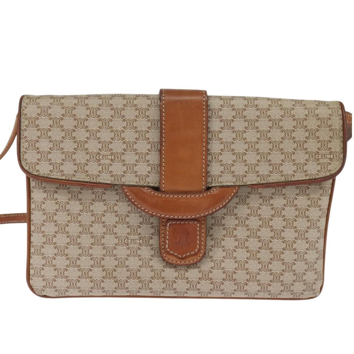 Celine Celine Vintage Macadam Shoulder Bag Canvas and Leather Size ONE SIZE - 1 Thumbnail
