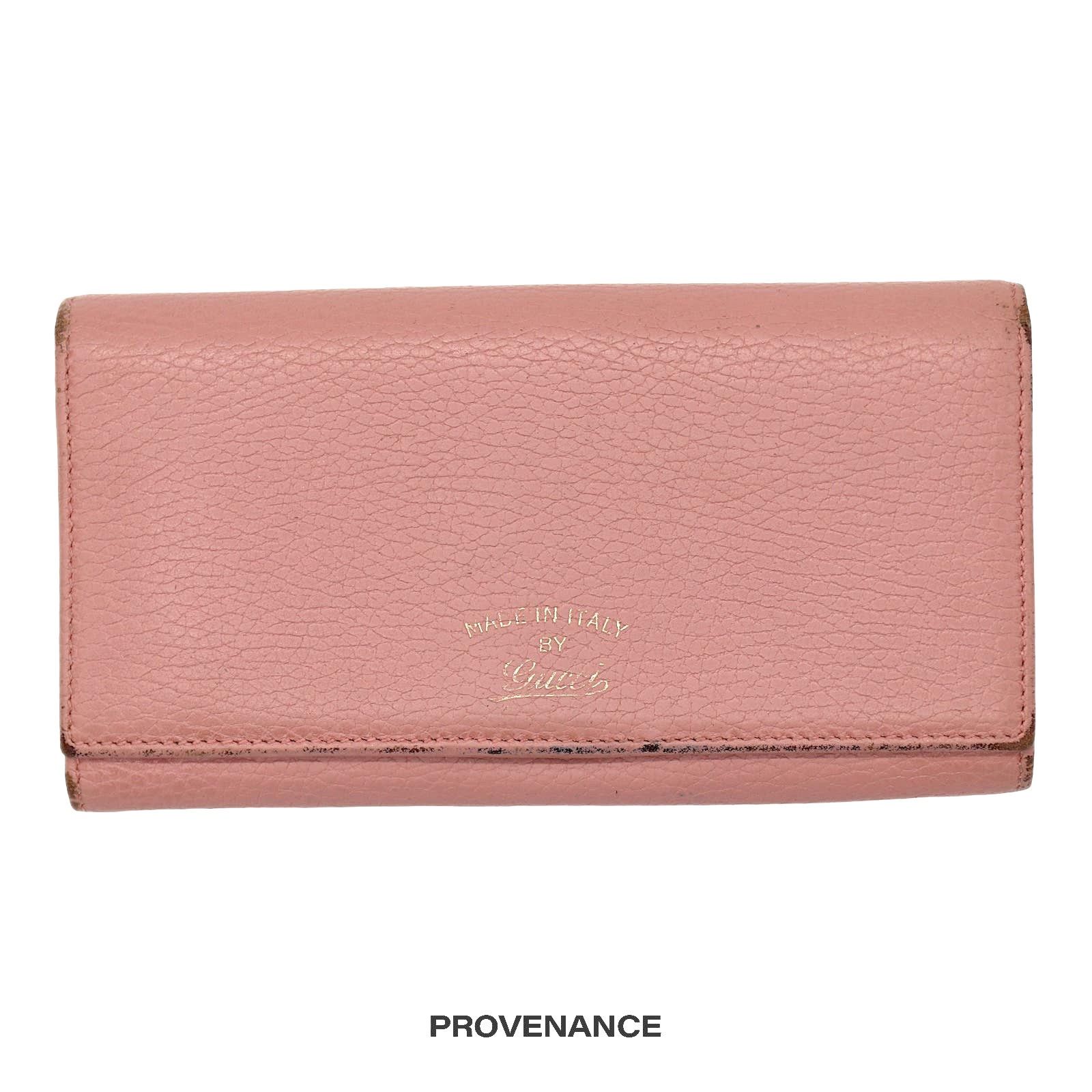 Gucci 🔴 Gucci "Made in Italy" Long Wallet - Powder Pink Leather Size ONE SIZE - 1 Thumbnail