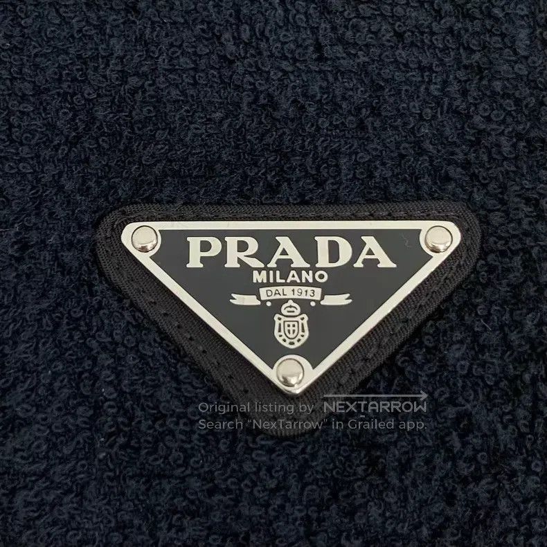 Prada Prada 22 black triangle logo cotton towel casual skirt Size 27" / US 4 / IT 40 - 5 Thumbnail