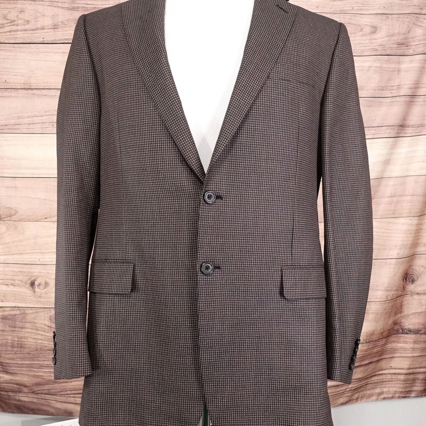 Vintage Hickey Freeman Blazer Mens 42L Brown Silk Wool Sport Coat 2 Button Size 42R - 3 Thumbnail
