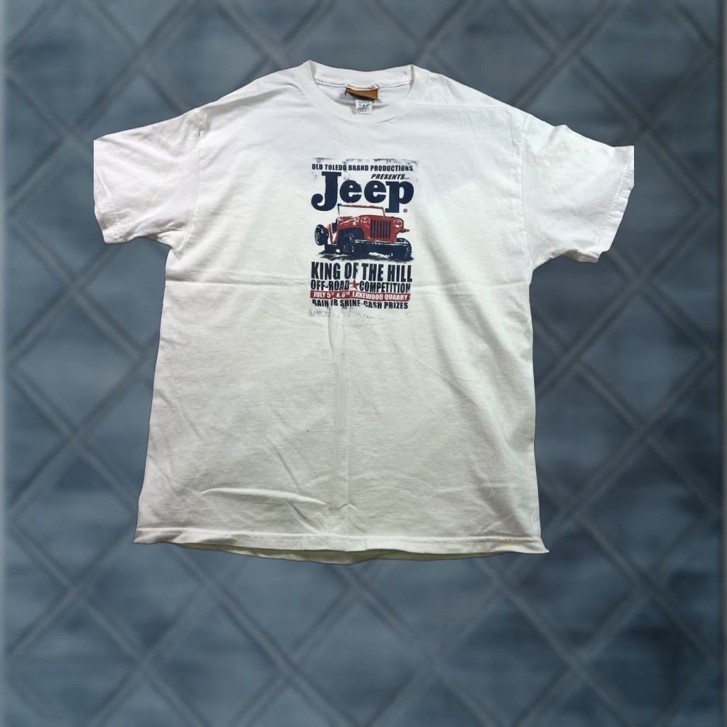 Jeep VINTAGE Jeep King Of The Hill Off Road Comp Men's T-shirt JEEP Shirt Regular Medium White Cotton Knit Logo - Size US L / EU 52-54 / 3 - 1 Thumbnail