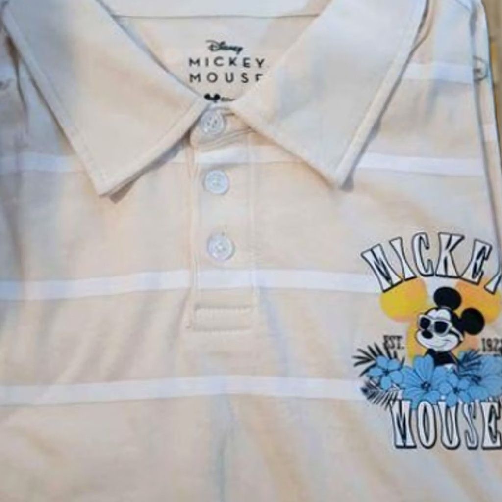 Disney Disney Mickey Mouse Polo Polo Shirt XL Mens Beige Cotton Golf Shirt Size US XL / EU 56 / 4 - 1 Preview