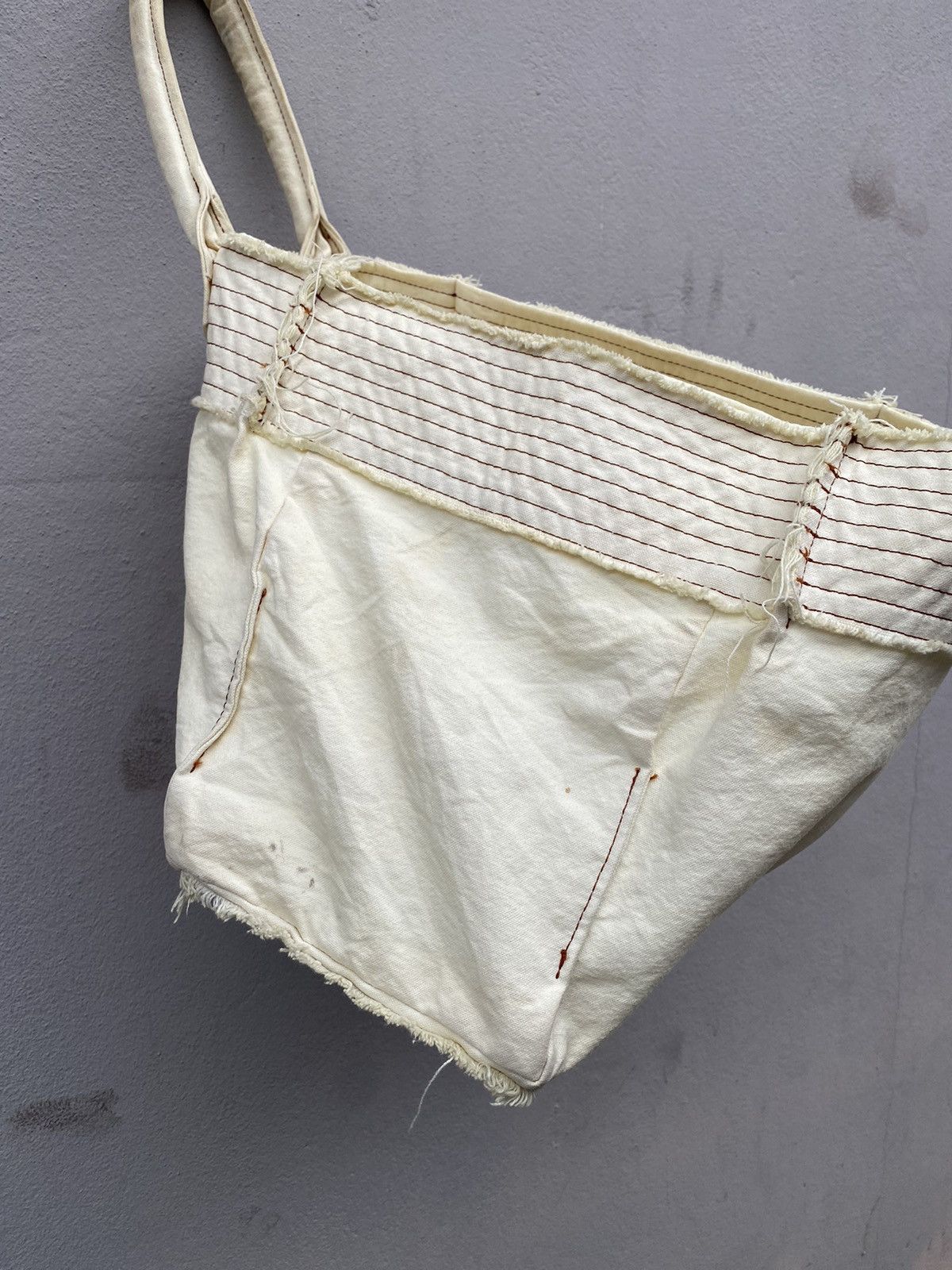 Comme des Garcons 🔥RARE🔥 Vintage CDG “tricot” Multi Stitches Duck Cotton Bag Size ONE SIZE - 8 Thumbnail