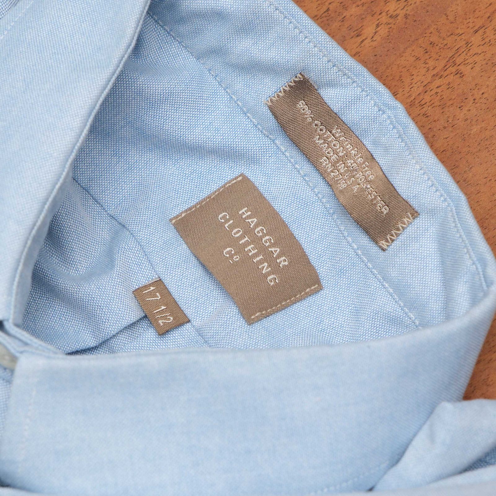 Haggar VTG Haggar Made in USA Blue Short Sleeve Button Down 17.5 Size US XL / EU 56 / 4 - 4 Thumbnail