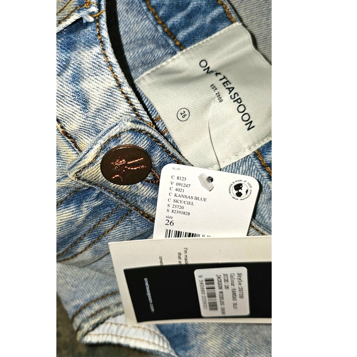 Free People × One Teaspoon New Jackson Mid-Waist Shorts $108 SIZE 26 Kansas Blue Size 26" / US 2 / IT 38 - 7 Thumbnail