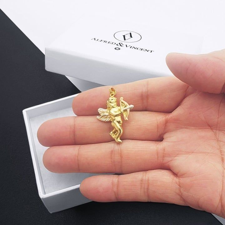 Other Cupid Angel of Love Bow Arrow Charm Pendant in Real 14k Gold Size ONE SIZE - 3 Thumbnail