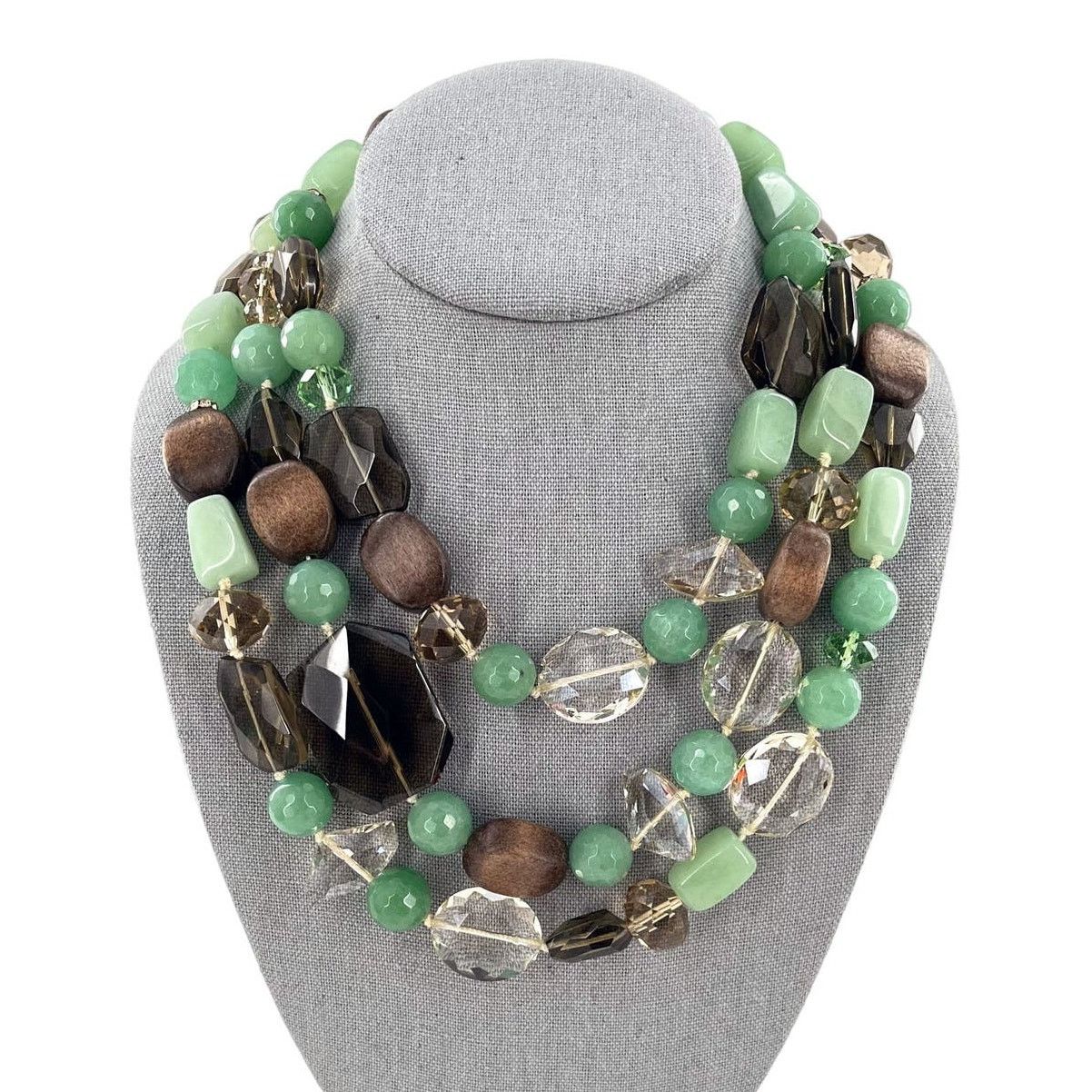 Other Stella & Dot Necklace Chunky Crystal Wood Bead Multi Strand Size ONE SIZE - 2 Thumbnail