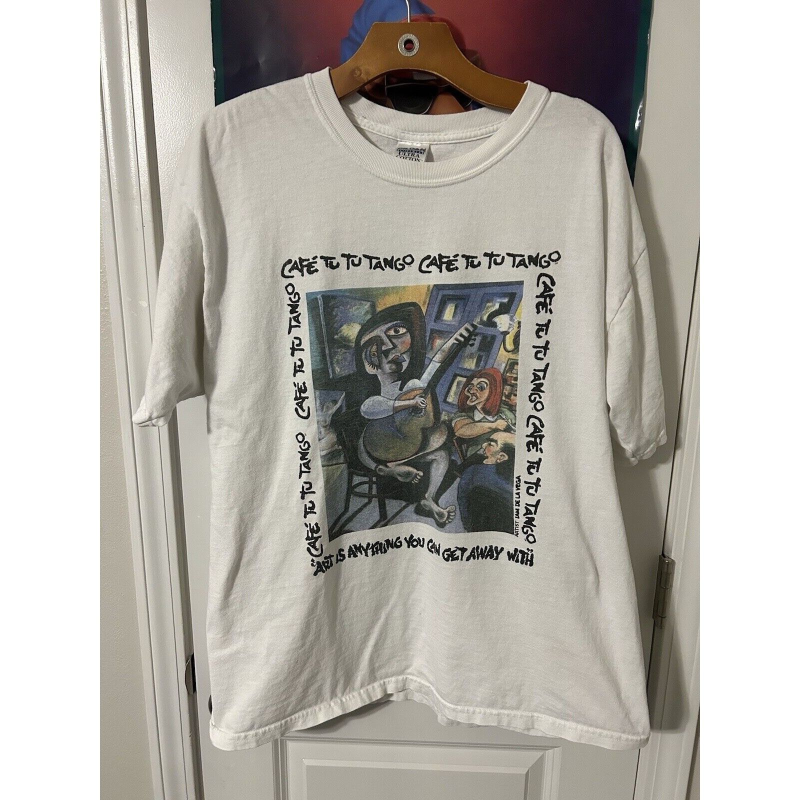 Vintage Vintage Cafe Te Tu Tango White Art T-shirt Size XL | Grailed