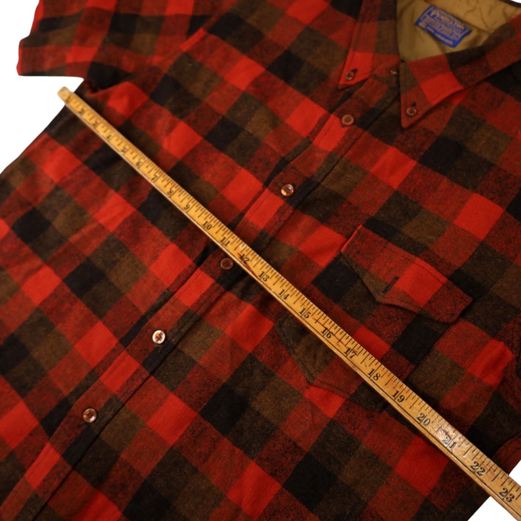 Pendleton VINTAGE Pendleton Shirt Mens XL Red Short Sleeve Button Up %100 Wool Size US XL / EU 56 / 4 - 7 Thumbnail