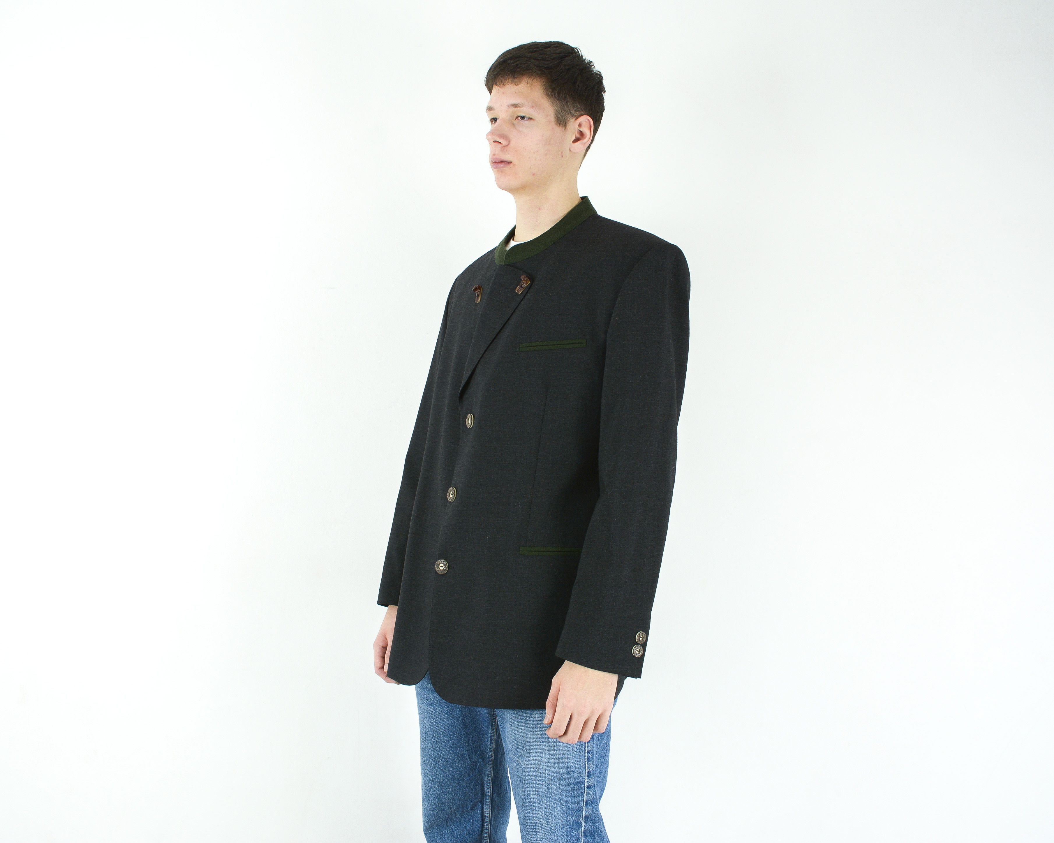 Vintage NOCKSTEIN Trachten UK 46 US Blazer Wool Jacket Coat Cardigan Size 46R - 2 Thumbnail