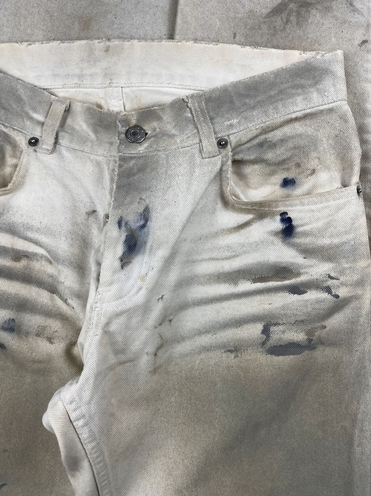 Helmut Lang SS03 Helmut Lang Dirty White Stained Bootcut Painter Denim Size US 30 / EU 46 - 3 Thumbnail