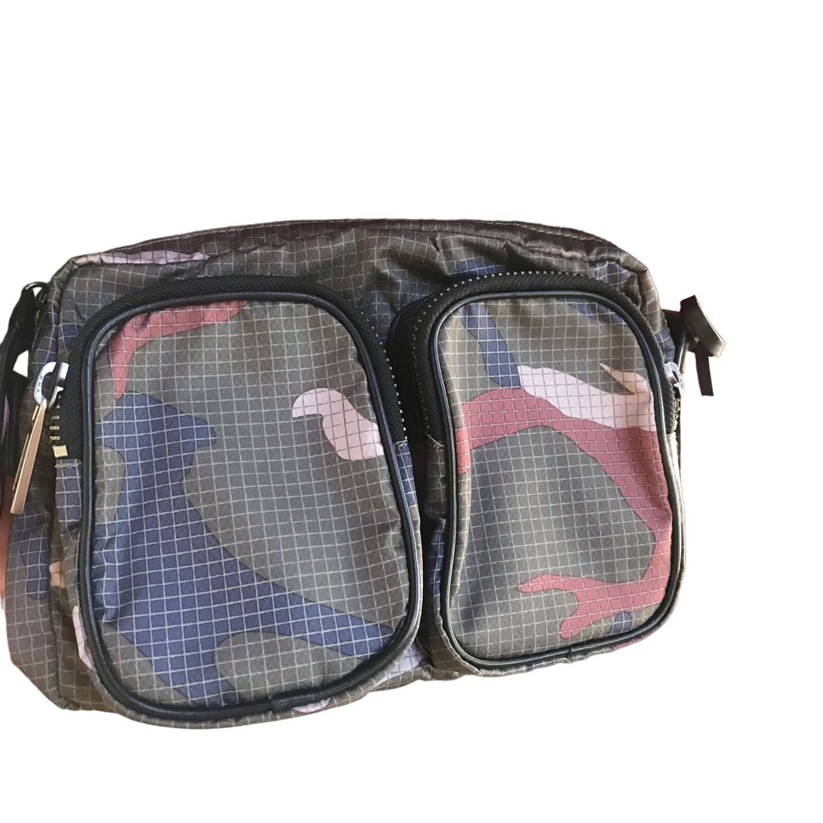 L.A.M.B. L.A.M.B. Camo Green Crossbody Bag with Zipped Pockets Size ONE SIZE - 1 Thumbnail