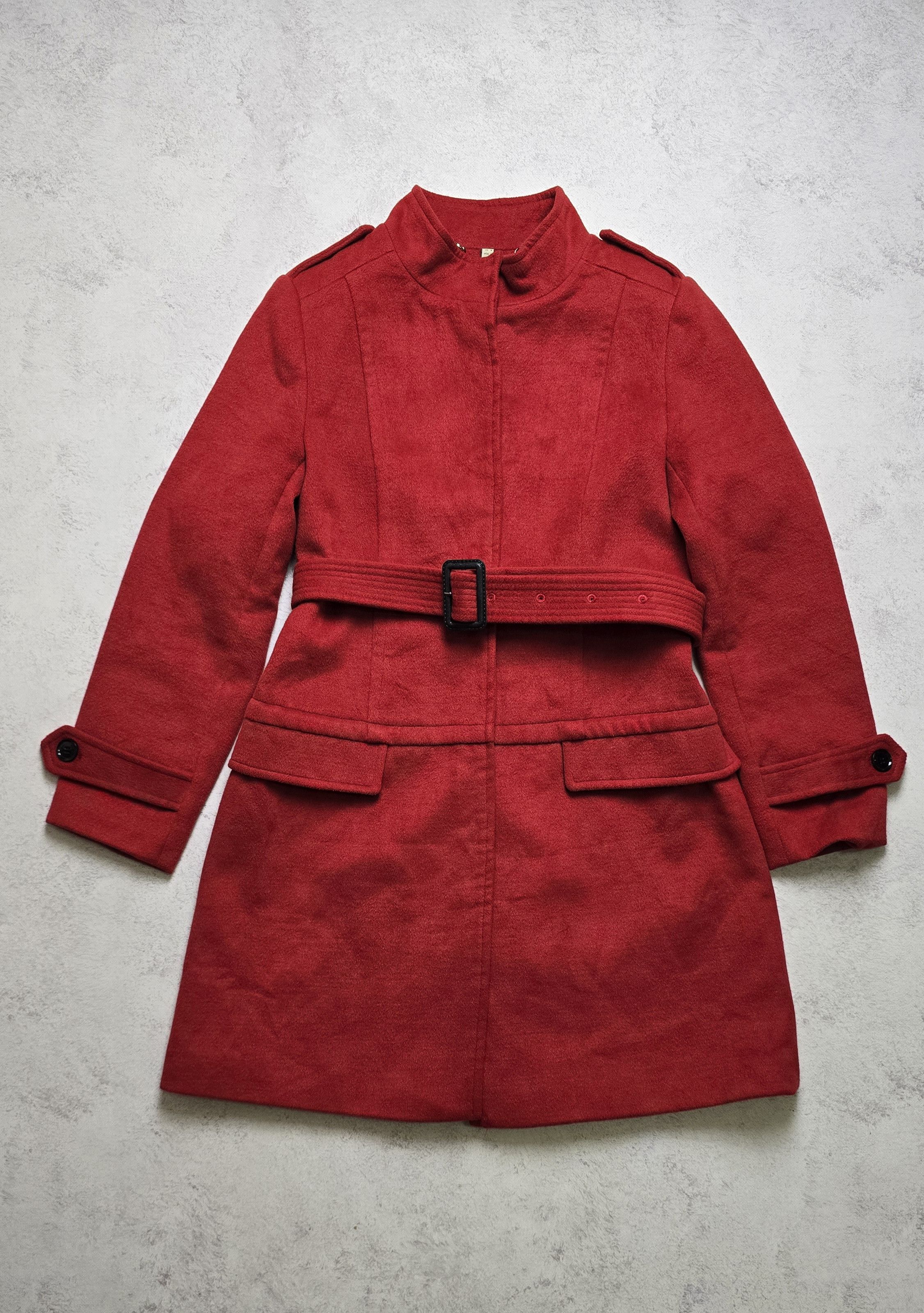 Burberry Burberry Women's Red Wool Belted Coat Size S / US 4 / IT 40 - 1 Thumbnail