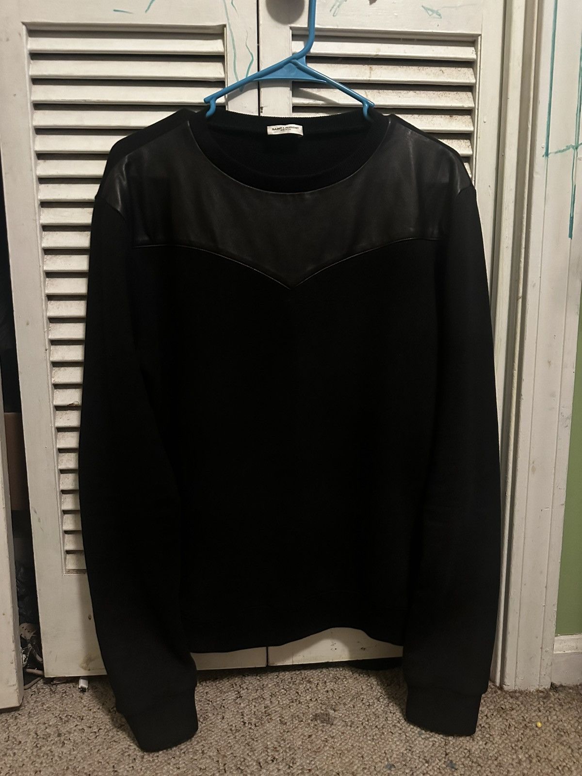 Saint Laurent Paris FW13 Yves Saint Laurent Leather Lamb Sweater Longsleeve Size US XS / EU 42 / 0 - 1 Thumbnail