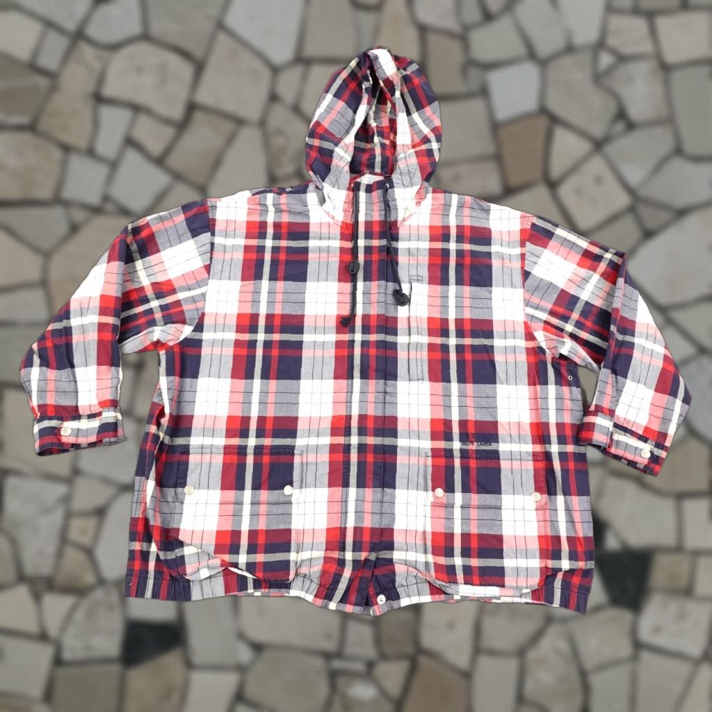 Ralph Lauren Lauren Ralph Lauren Women's Jacket Large Red Plaid Hooded Zip Snap Coat Casual Outdoor Size L / US 10 / IT 46 - 1 Thumbnail