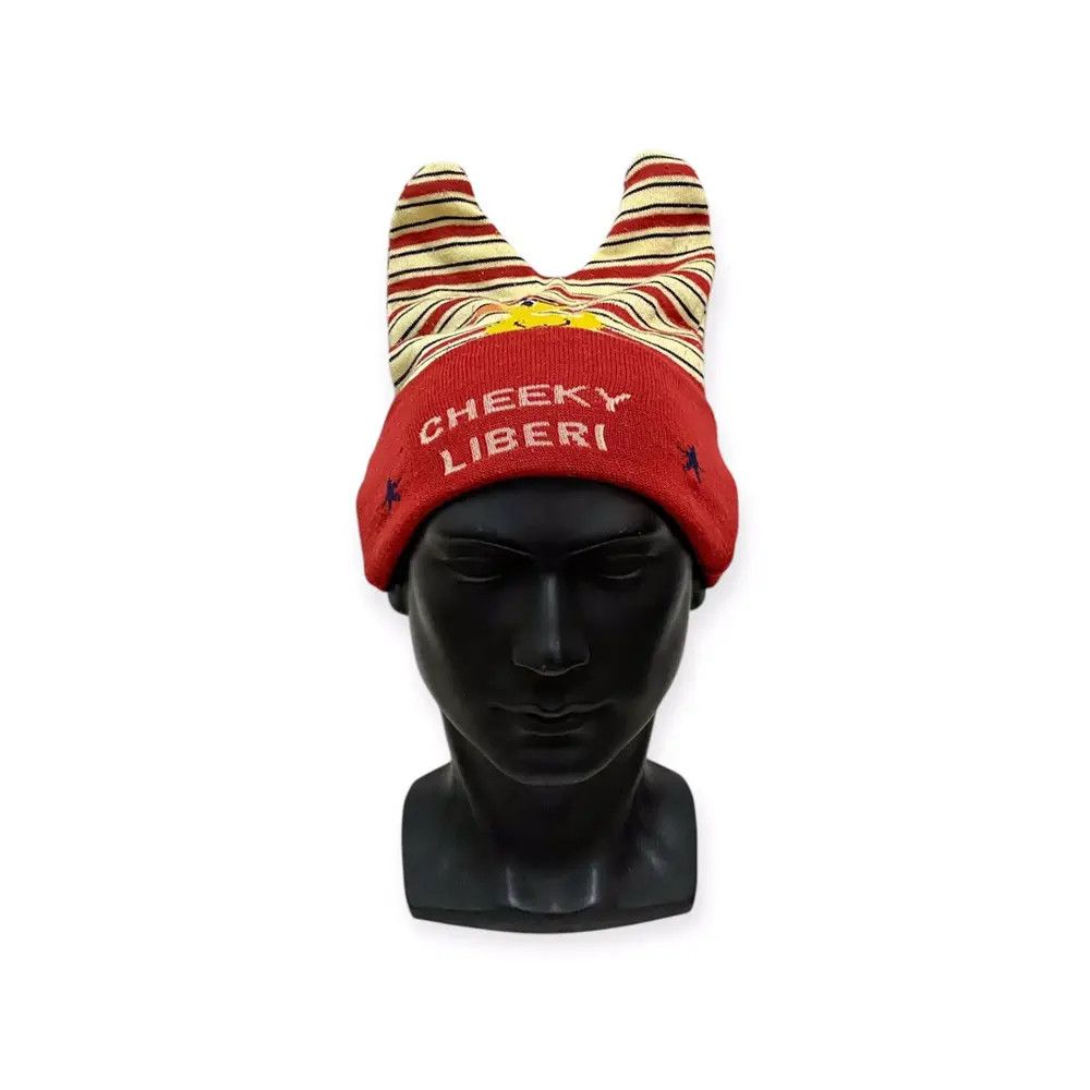 Japanese Brand Japanese Brand Stripe Devil Horn Beanie Hat Size ONE SIZE - 1 Thumbnail