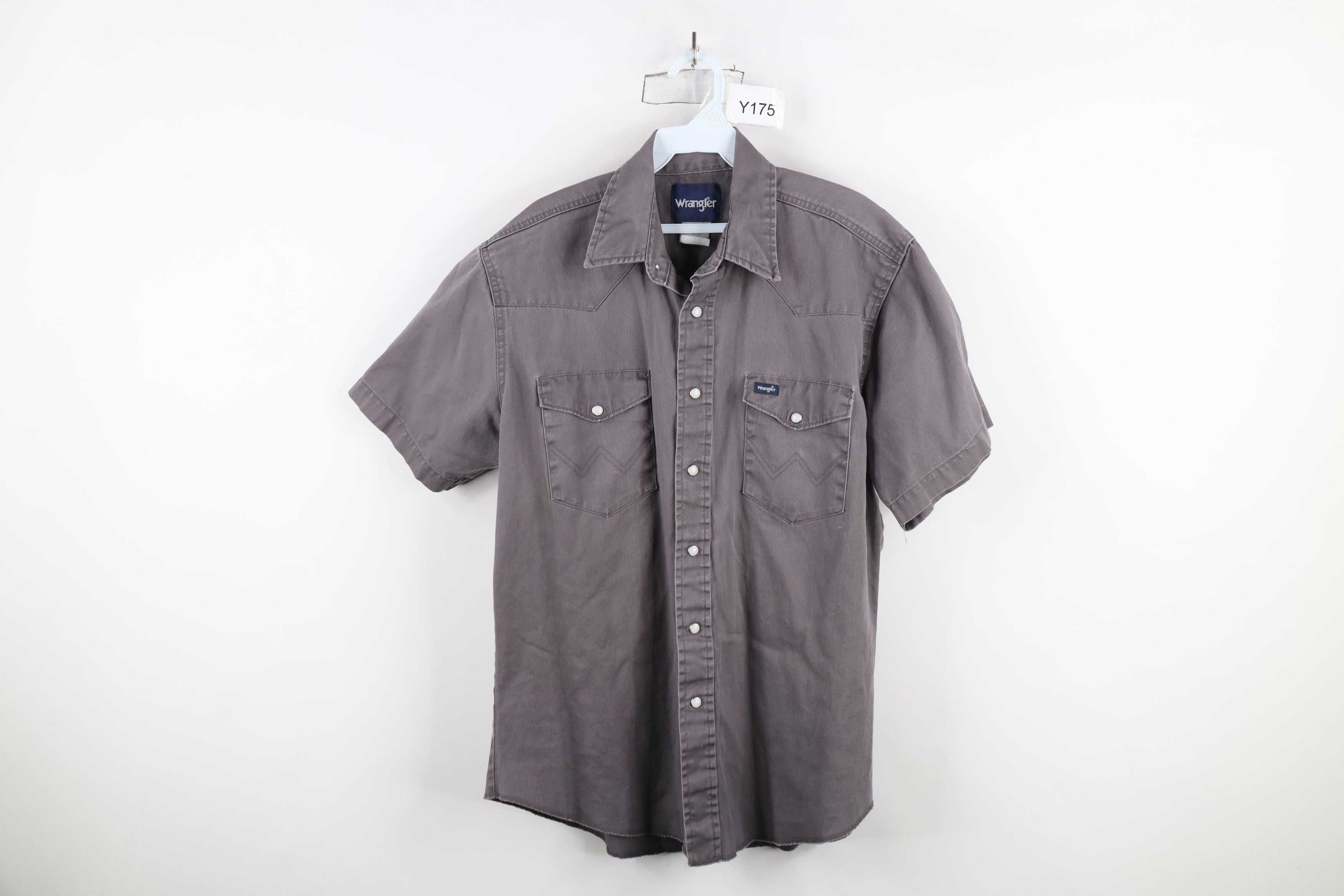 Vintage × Wrangler Vintage 90s Wrangler Western Cowboy Snap Button Shirt Gray Size US L / EU 52-54 / 3 - 1 Thumbnail