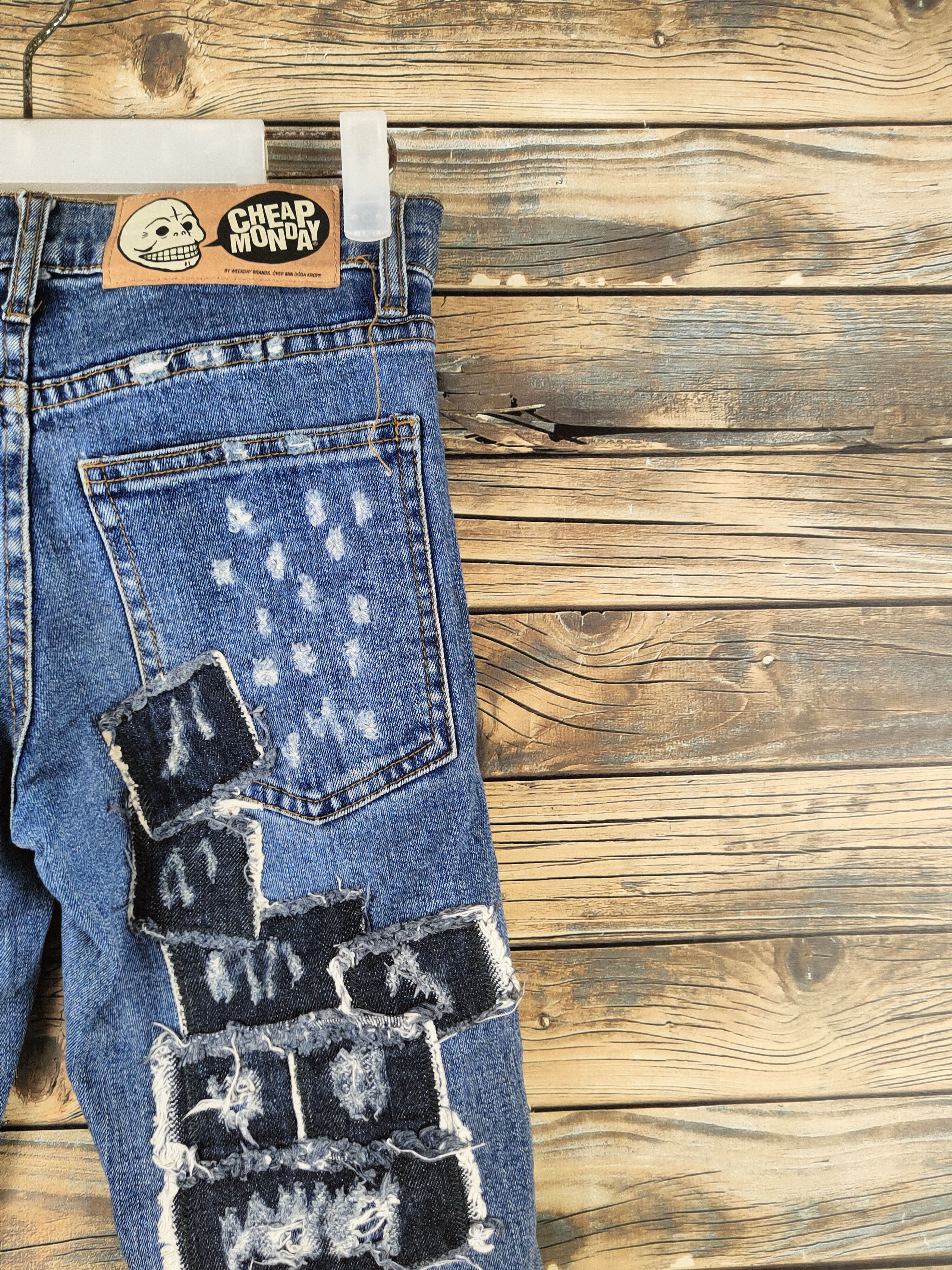 Cheap Monday DL Cheap Monday Blue Distressed Ripped Jeans #46-780 Size US 26 / EU 42 - 11 Thumbnail